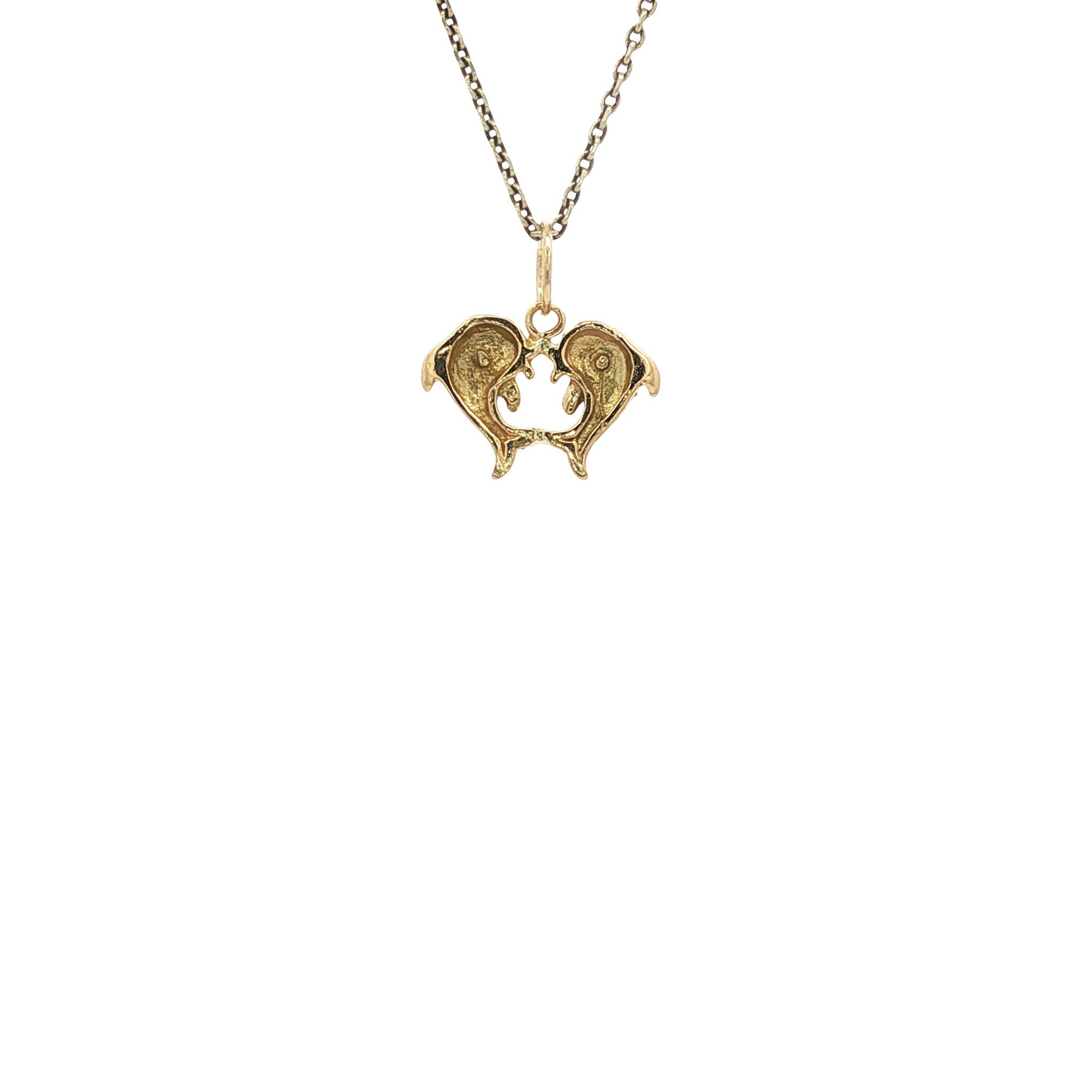Gold dolphin pendant 14 karat