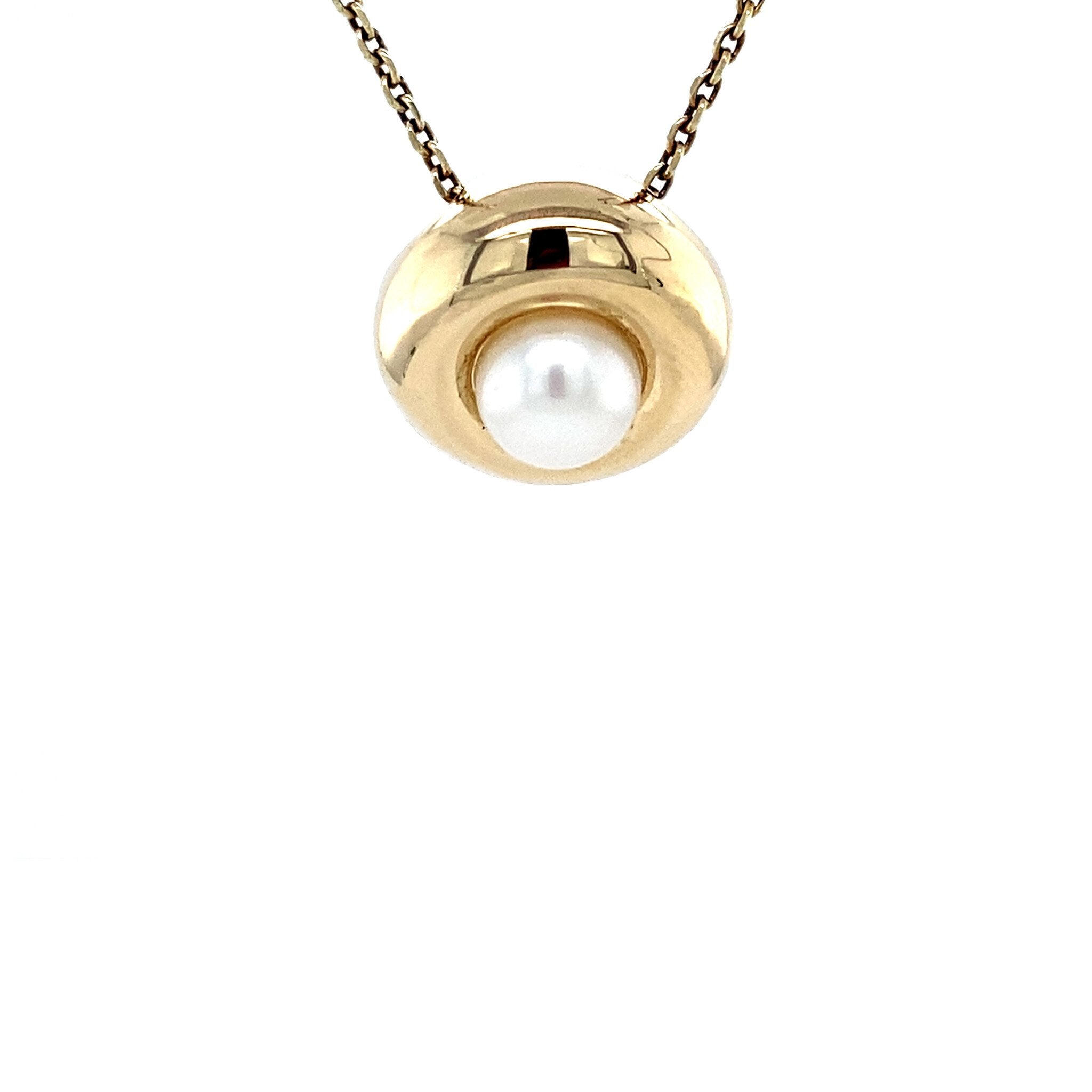 Gold pendant with pearl 14 karat