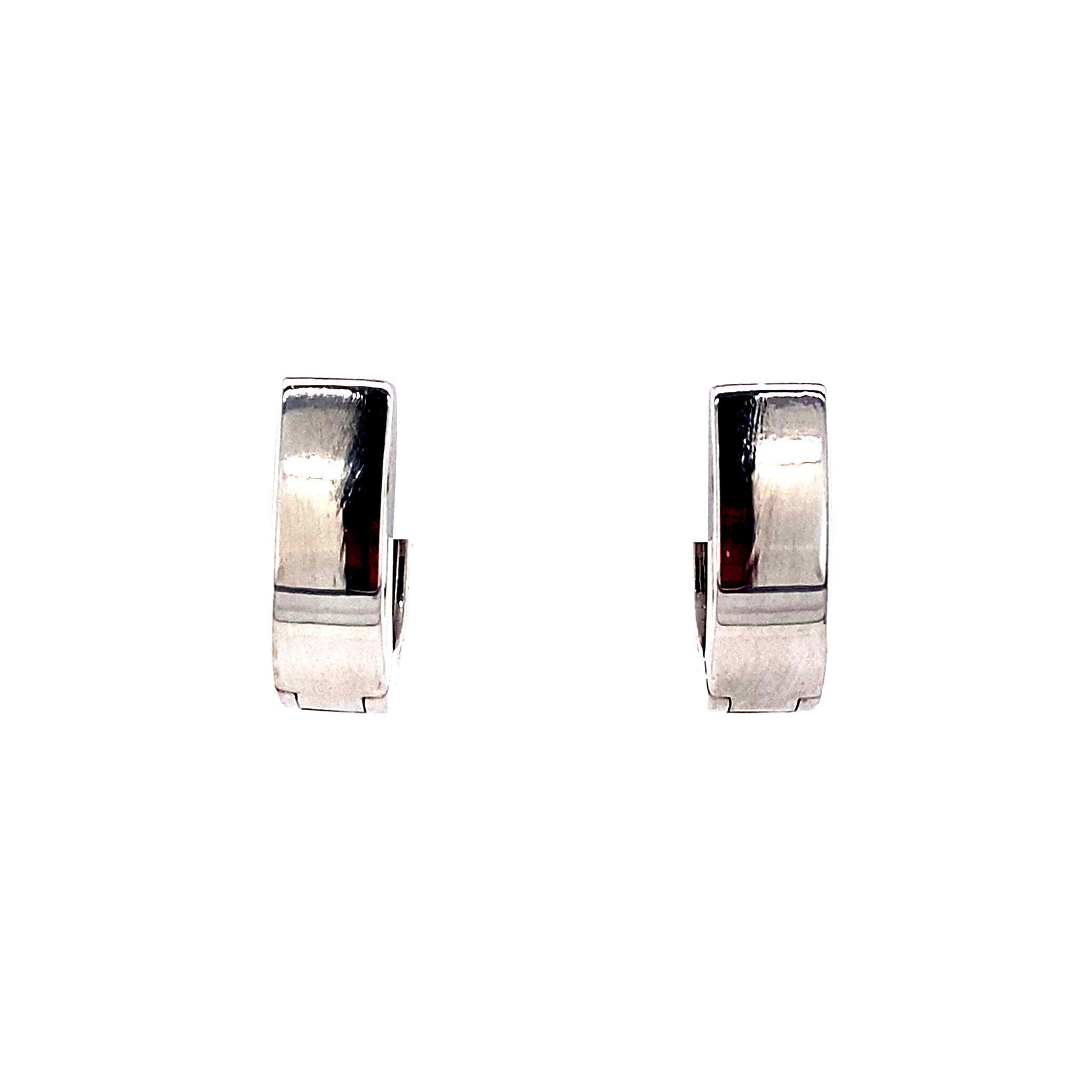 White gold hinged hoop earrings with diamond 18 karat