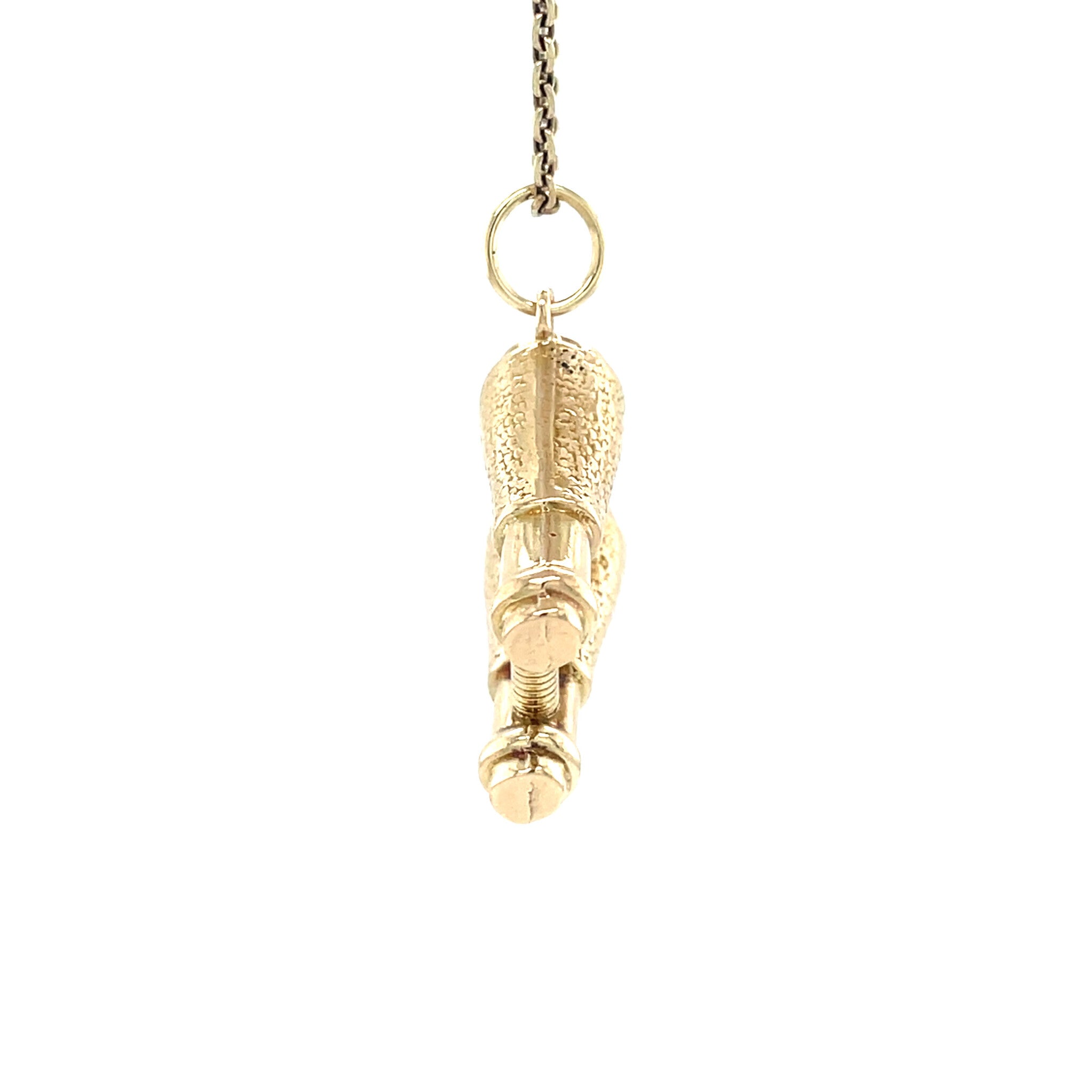 Gold binocular pendant 14 karat