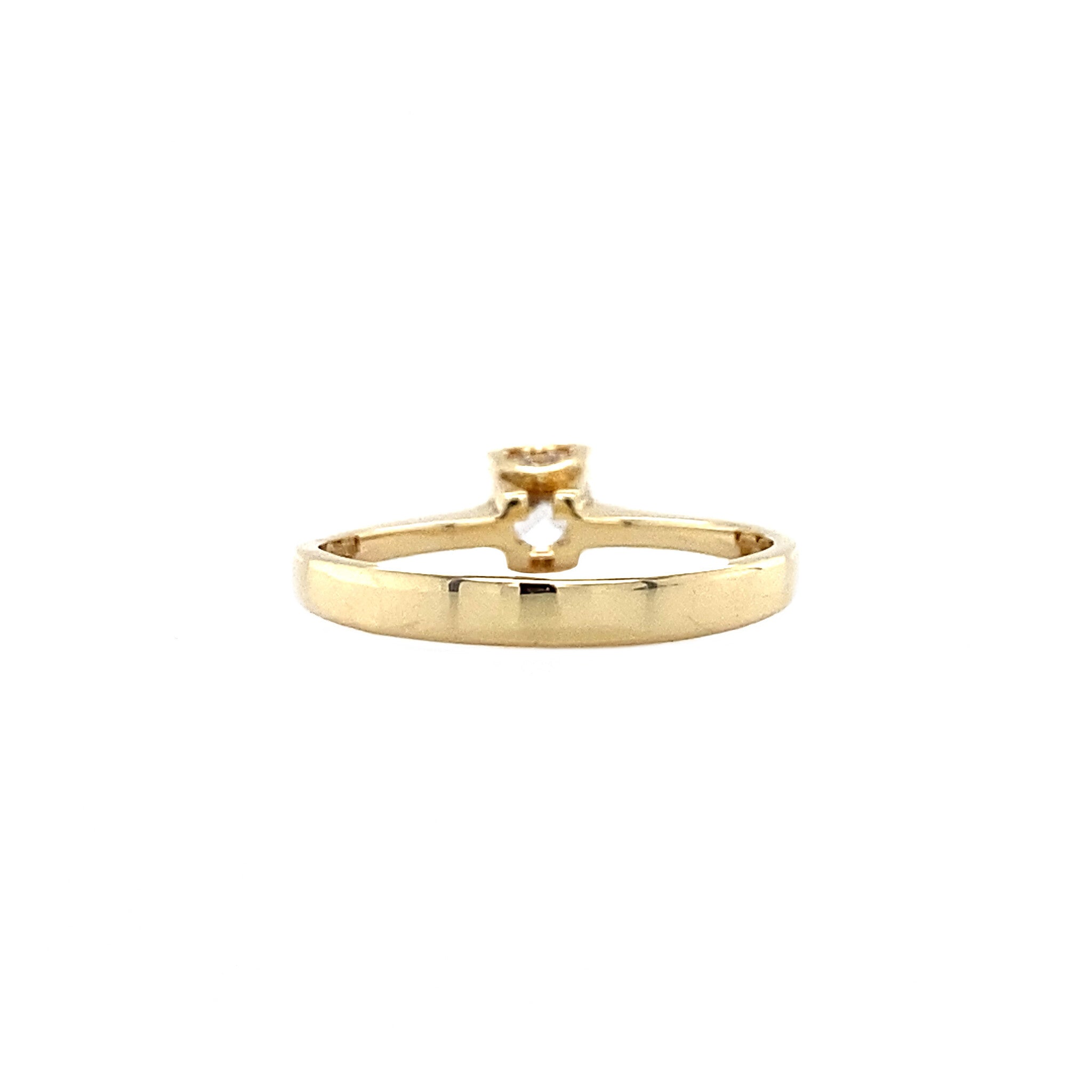 Gold solitaire ring with diamond 0.45ct. 14 kt