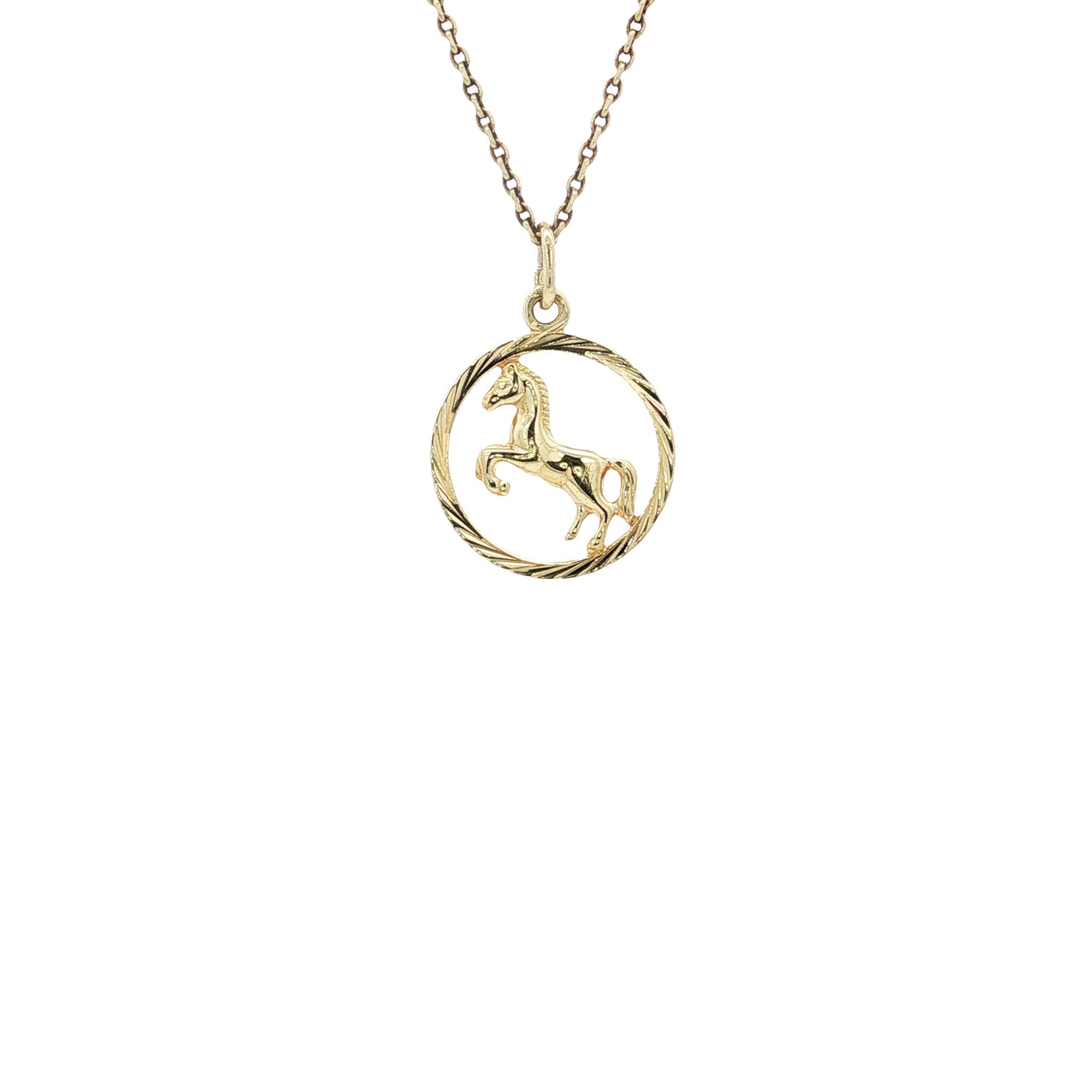 Gold pendant horse 14 karat