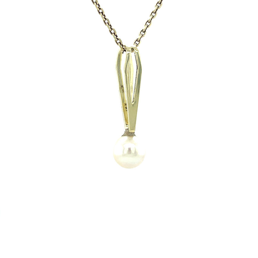 Gold pendant with pearl 14 karat