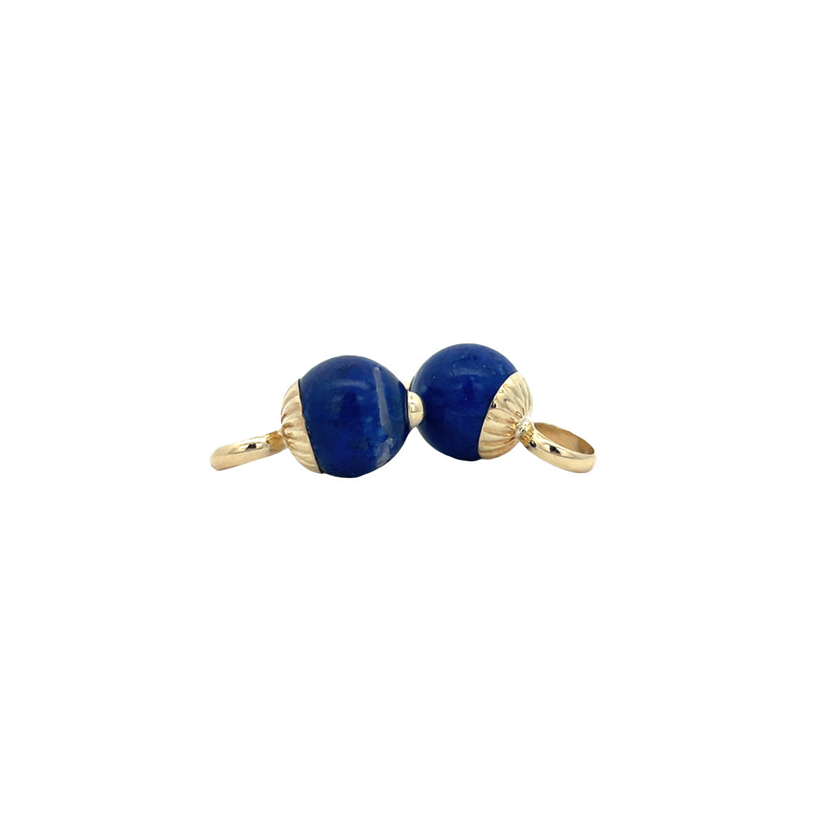 Gold creole pendants with lapis lazuli 14 karat