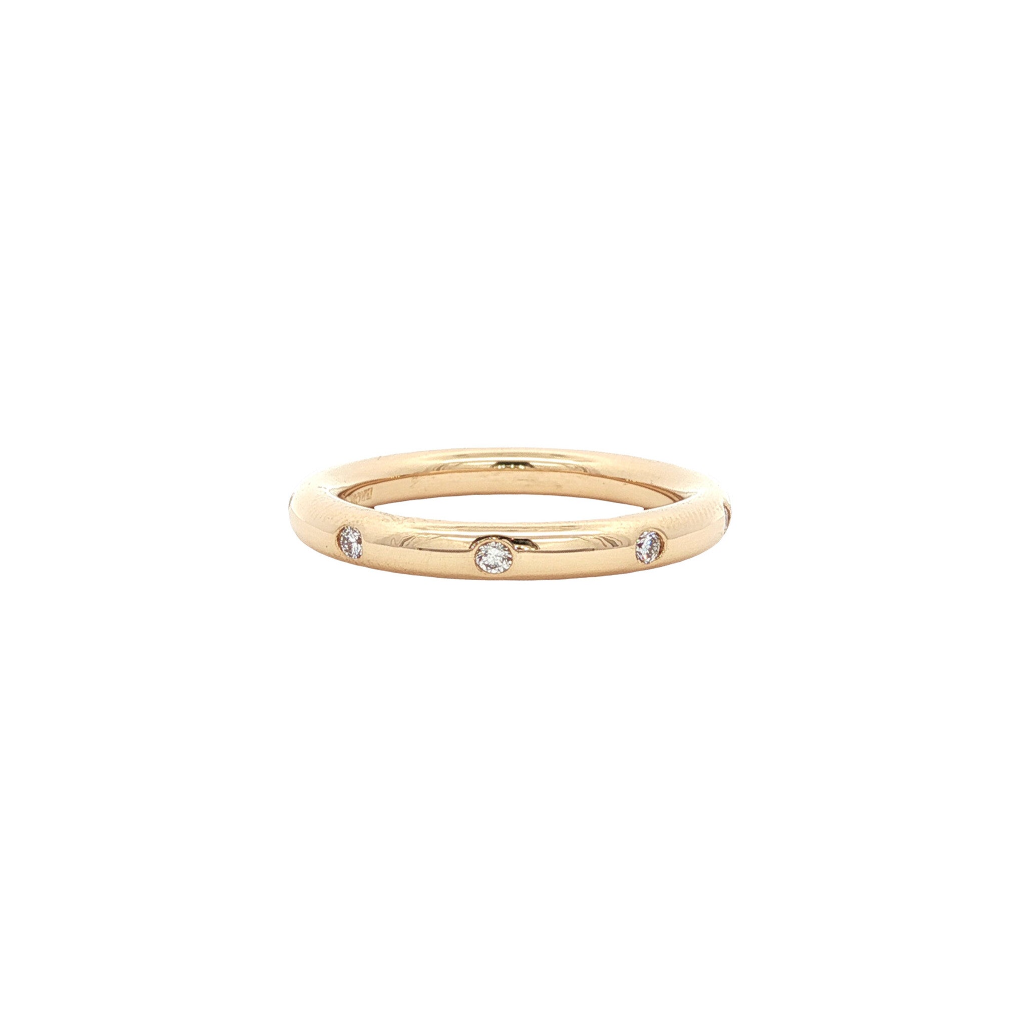 Golden stax ring with diamond from Bron Jewelry 18 karat