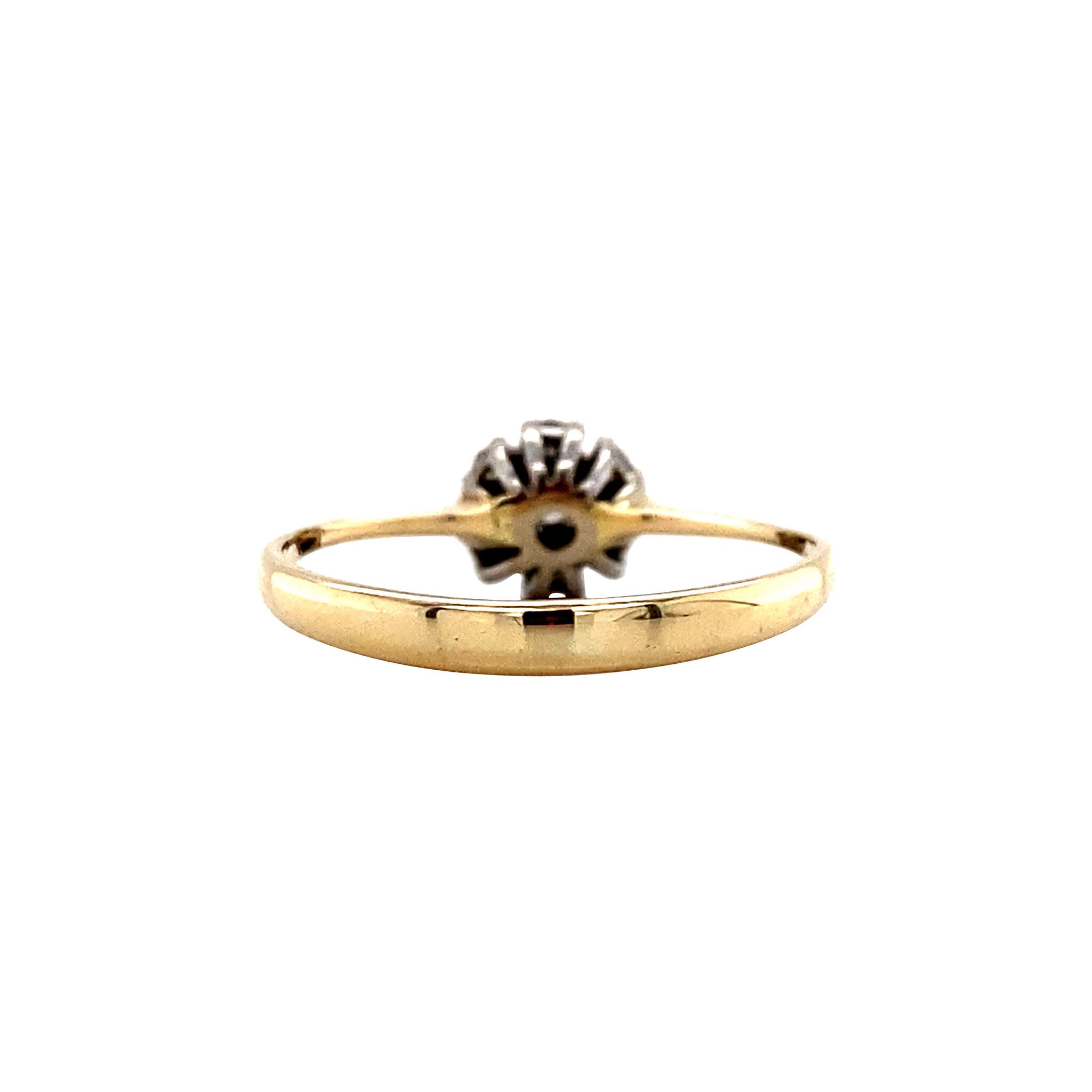 Gold entourage ring with diamond 14 karat
