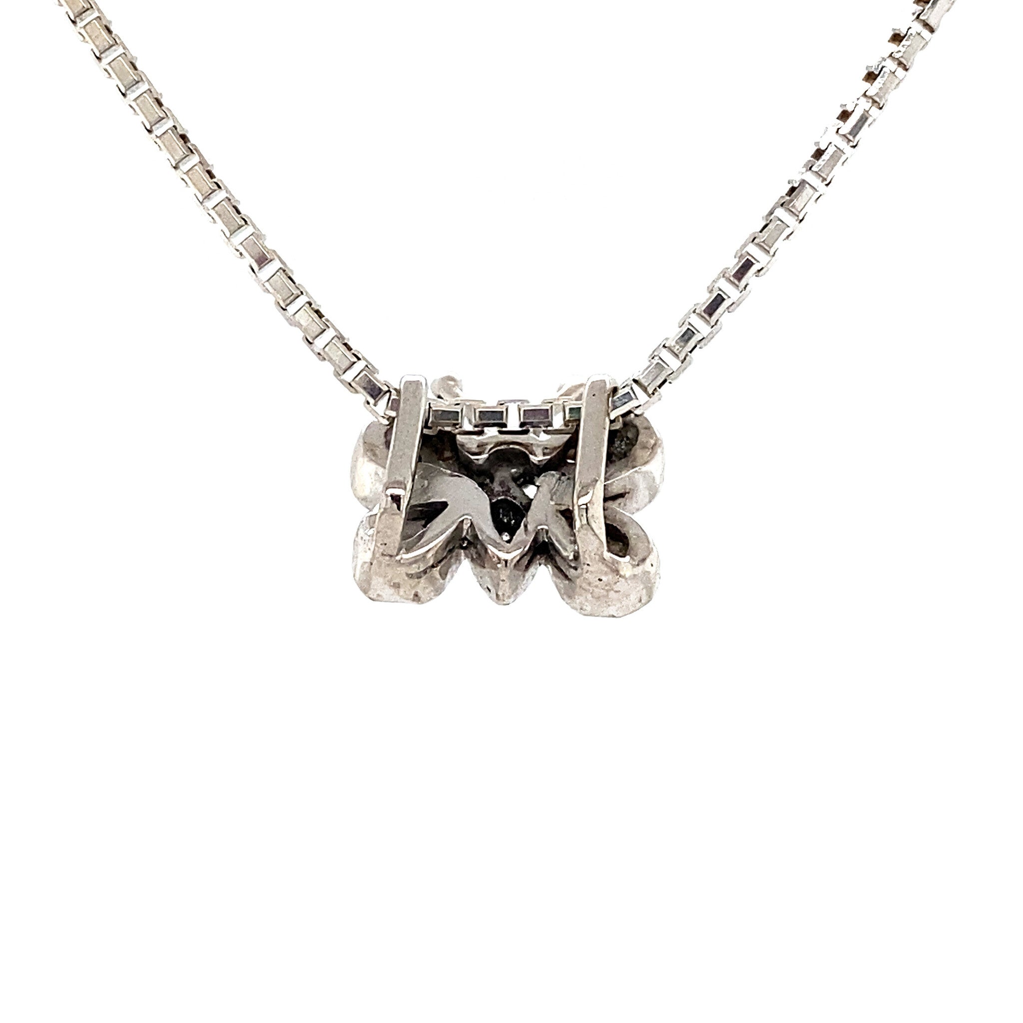 White gold butterfly pendant with diamond 18 kt