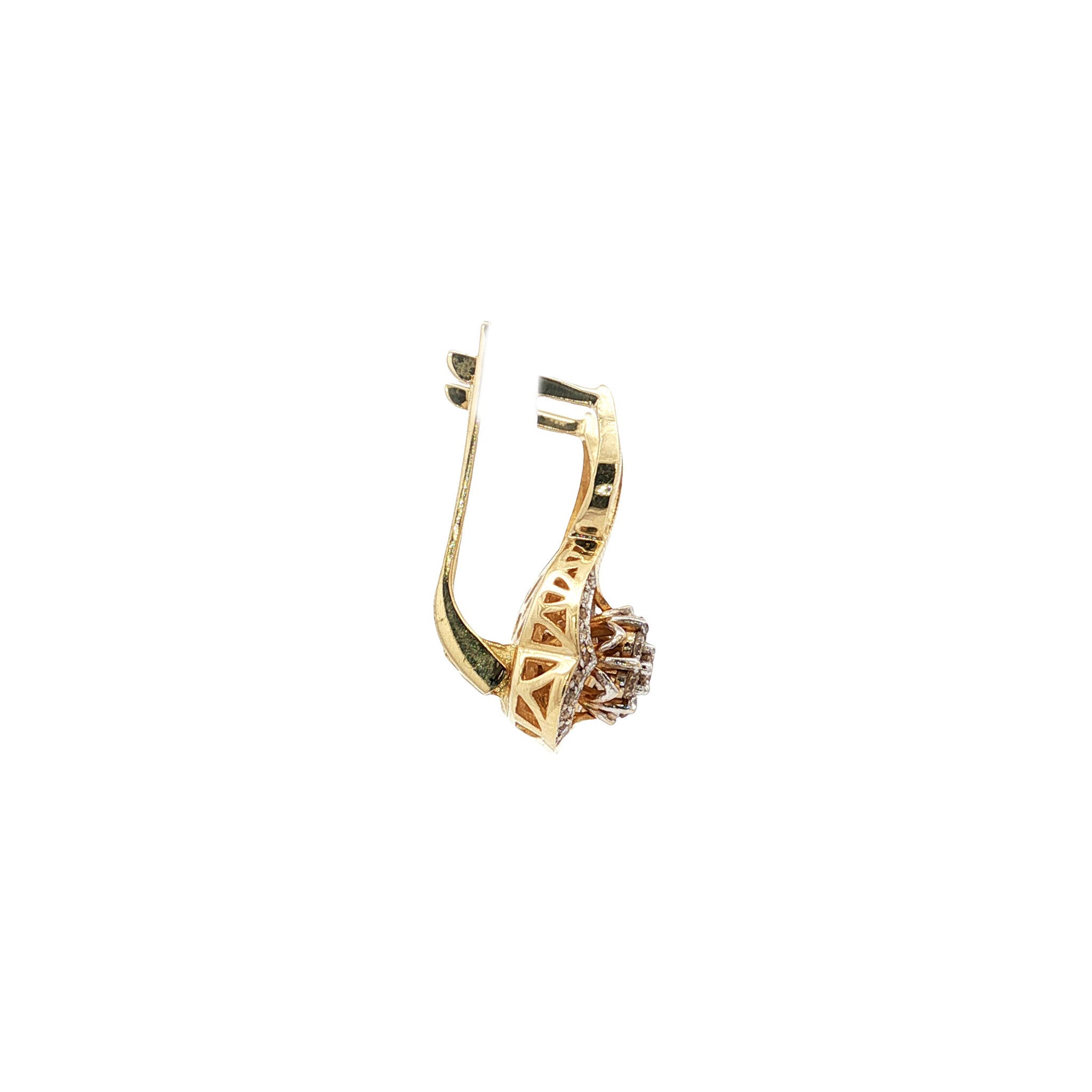 Gold ear jewelry with diamond 14 karat