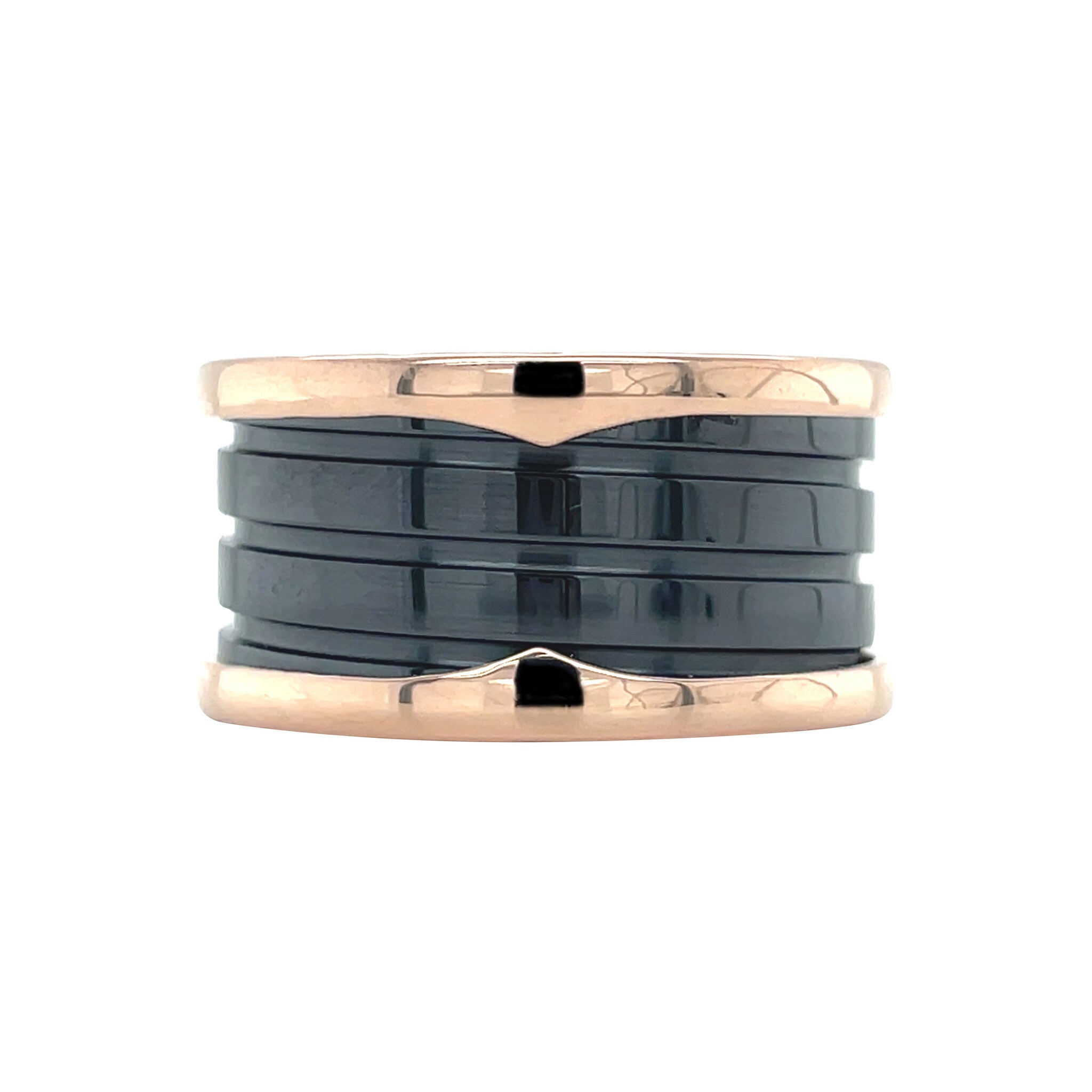 Rose gold Bvlgari ring B.zero1 ceramic 18 karat
