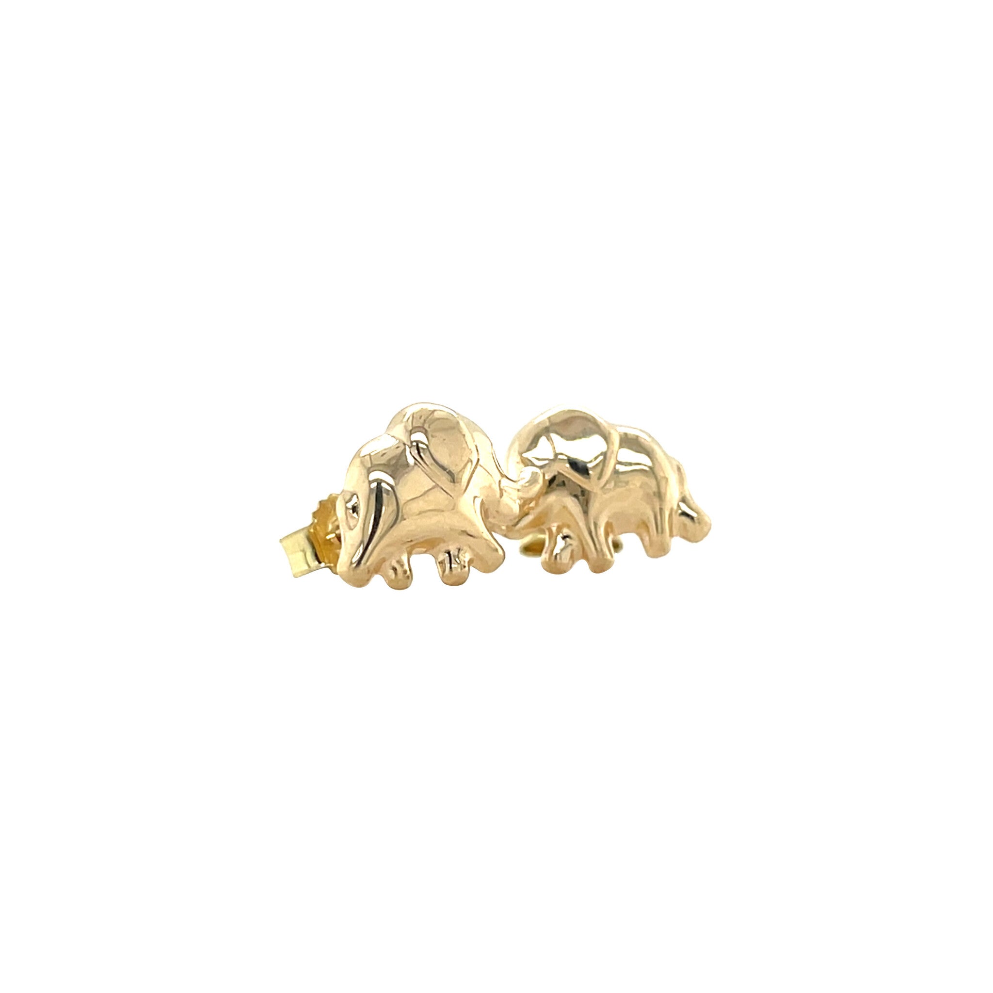 Golden elephant stud earrings 14 karat