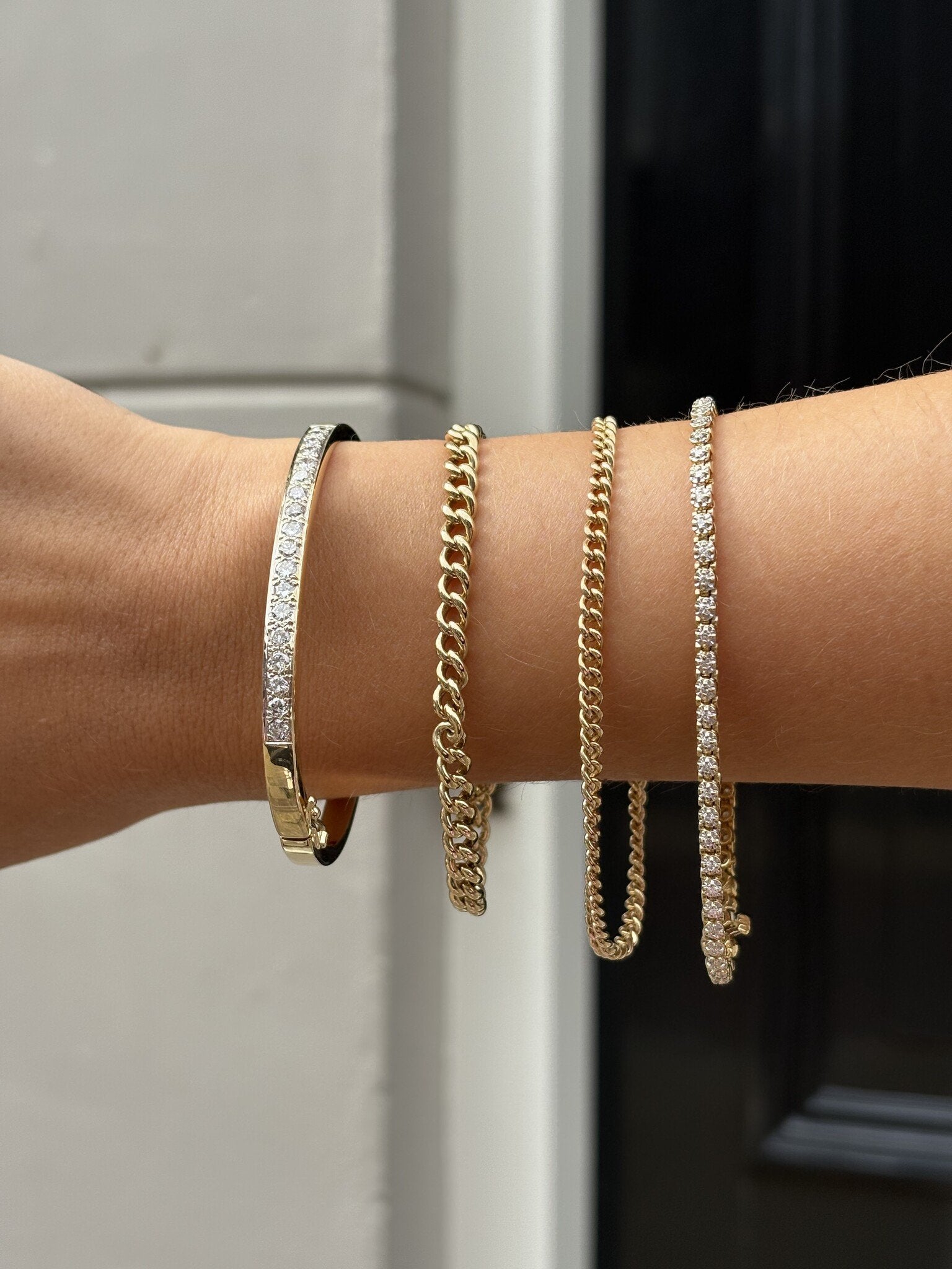 Golden gourmet bracelet 18.5 cm 14 karat