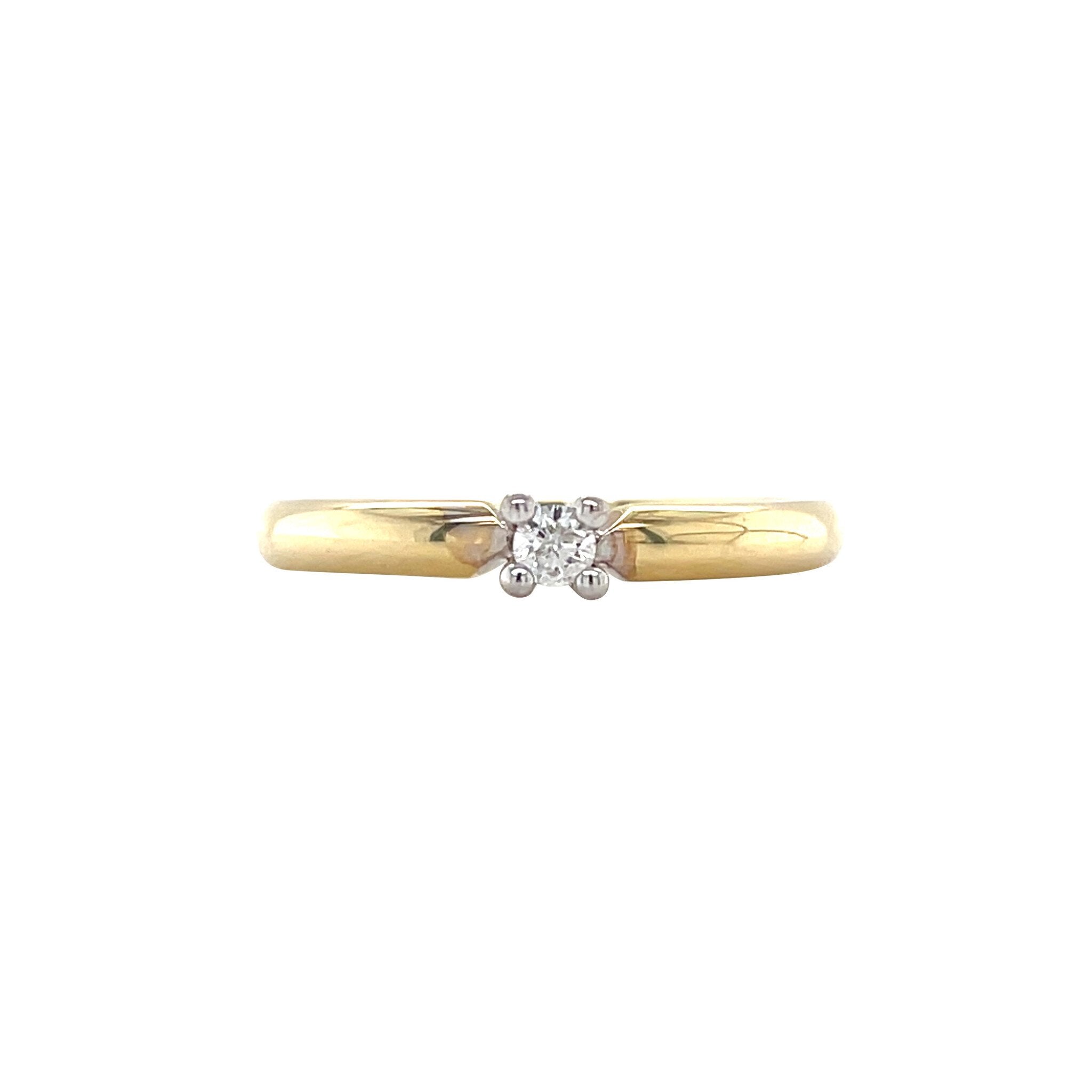 Gouden solitair ring met diamant 14 karaat* nieuw