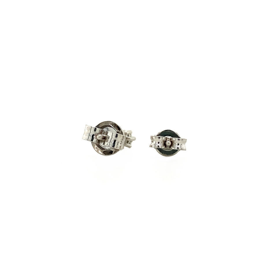 White gold solitaire stud earrings with diamond 18 kt* new