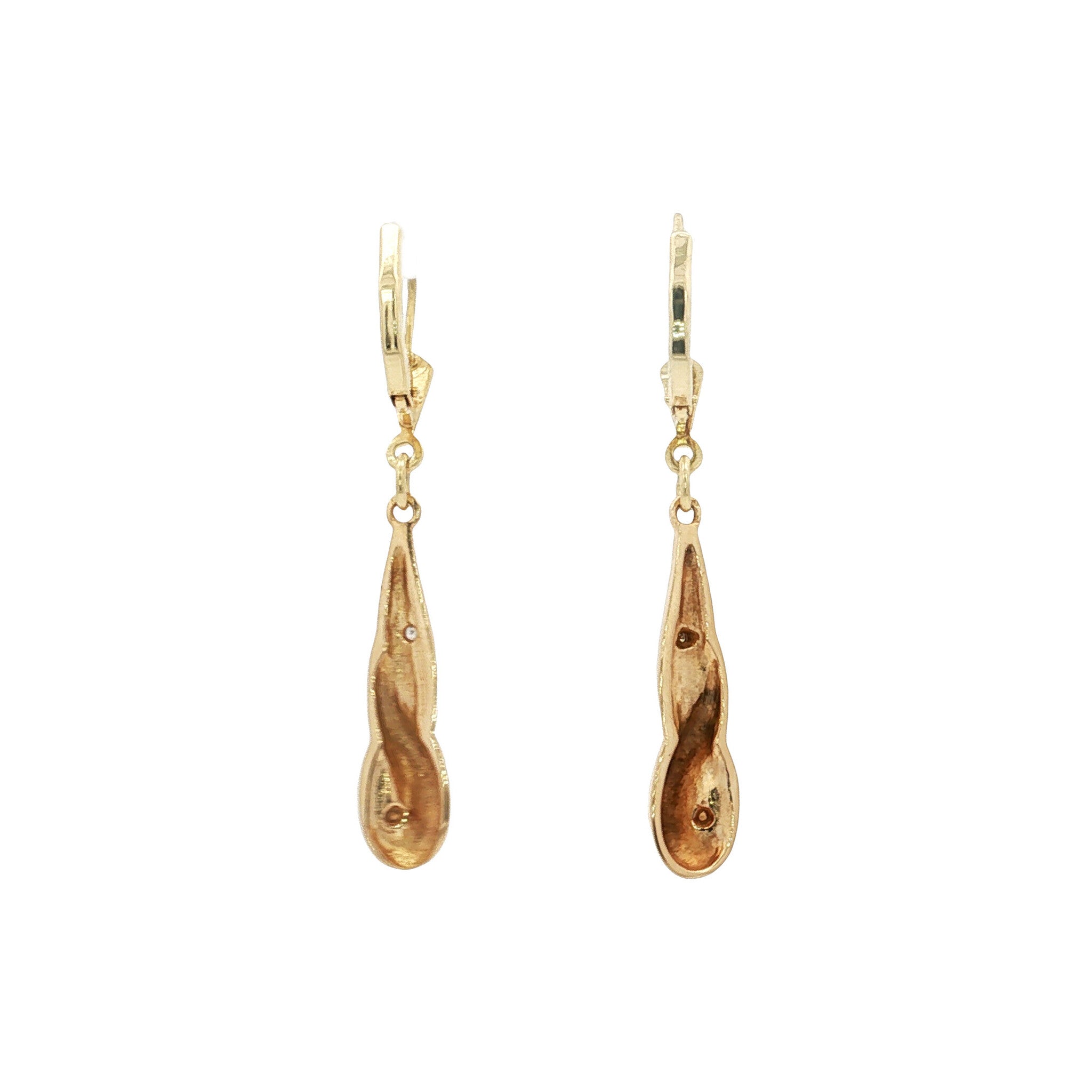 Gold diamond drop earrings