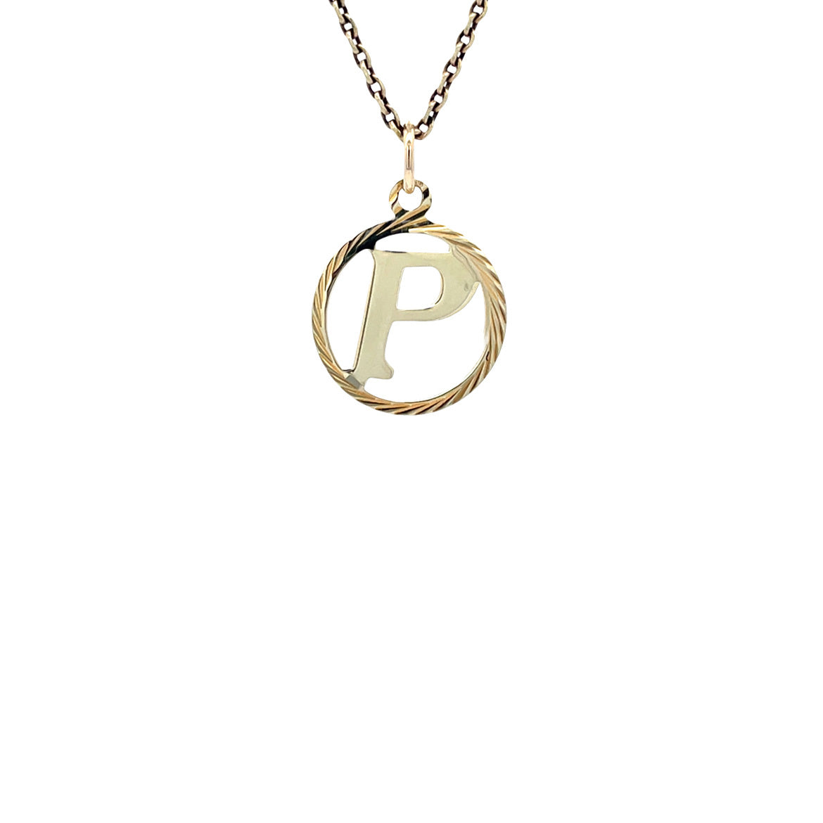 Gold pendant letter P 14 karat