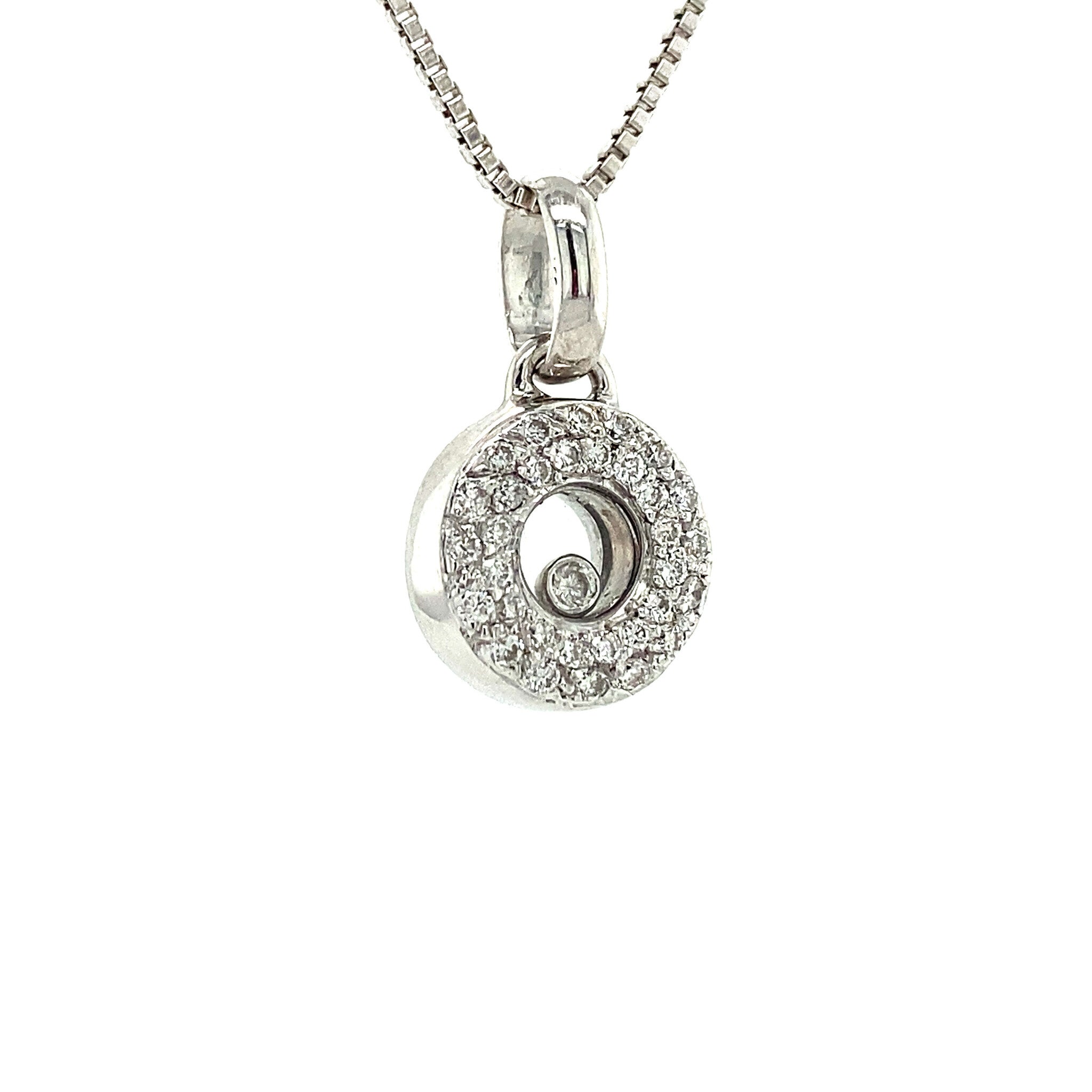 White gold pendant with diamond 18 kt