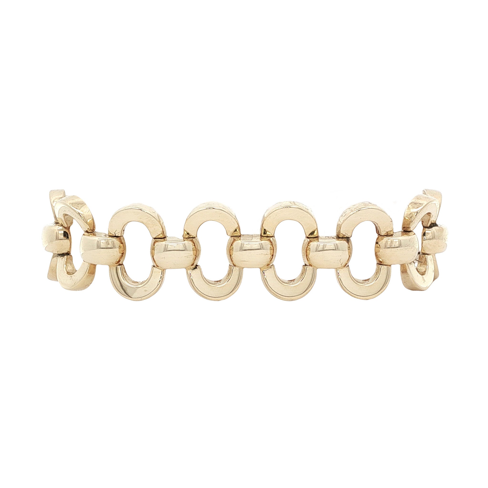 Gold fantasy bracelet 18.5 cm 14 karat
