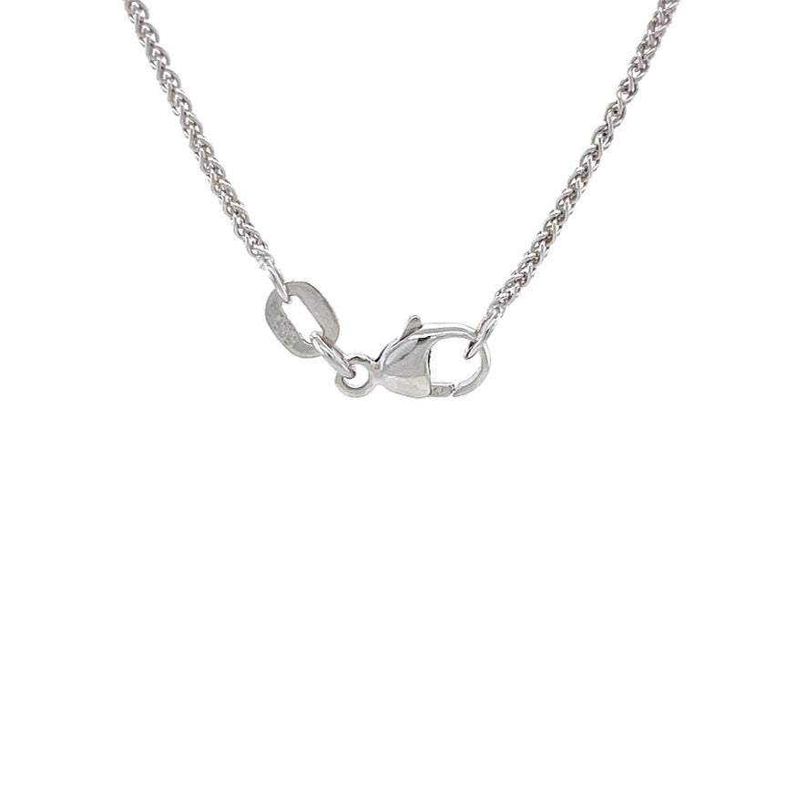 White gold necklace with diamond pendant 45 cm 14 karat