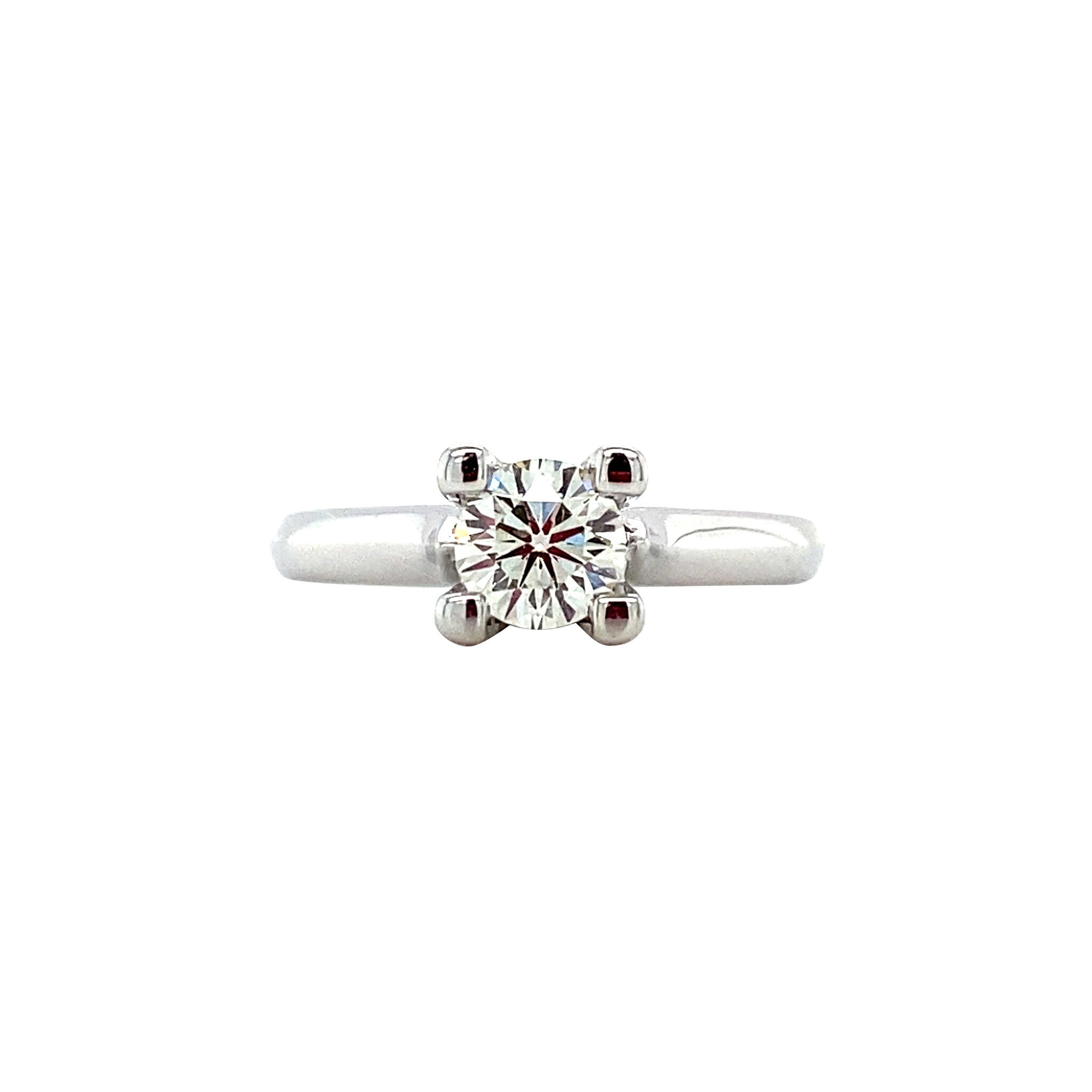 White gold solitaire ring with diamond 0.50ct. 18 karat