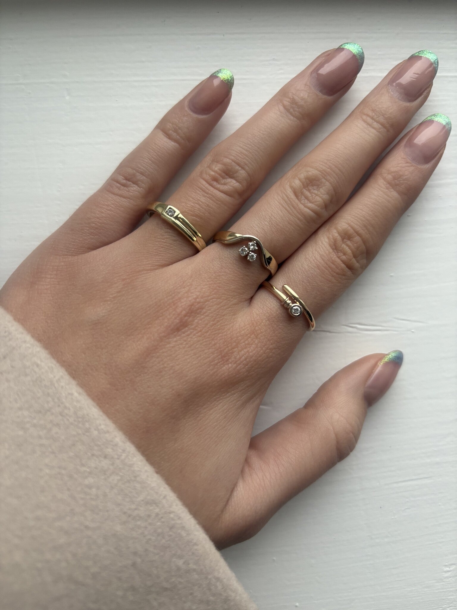 Gouden ring met diamant 14 karaat