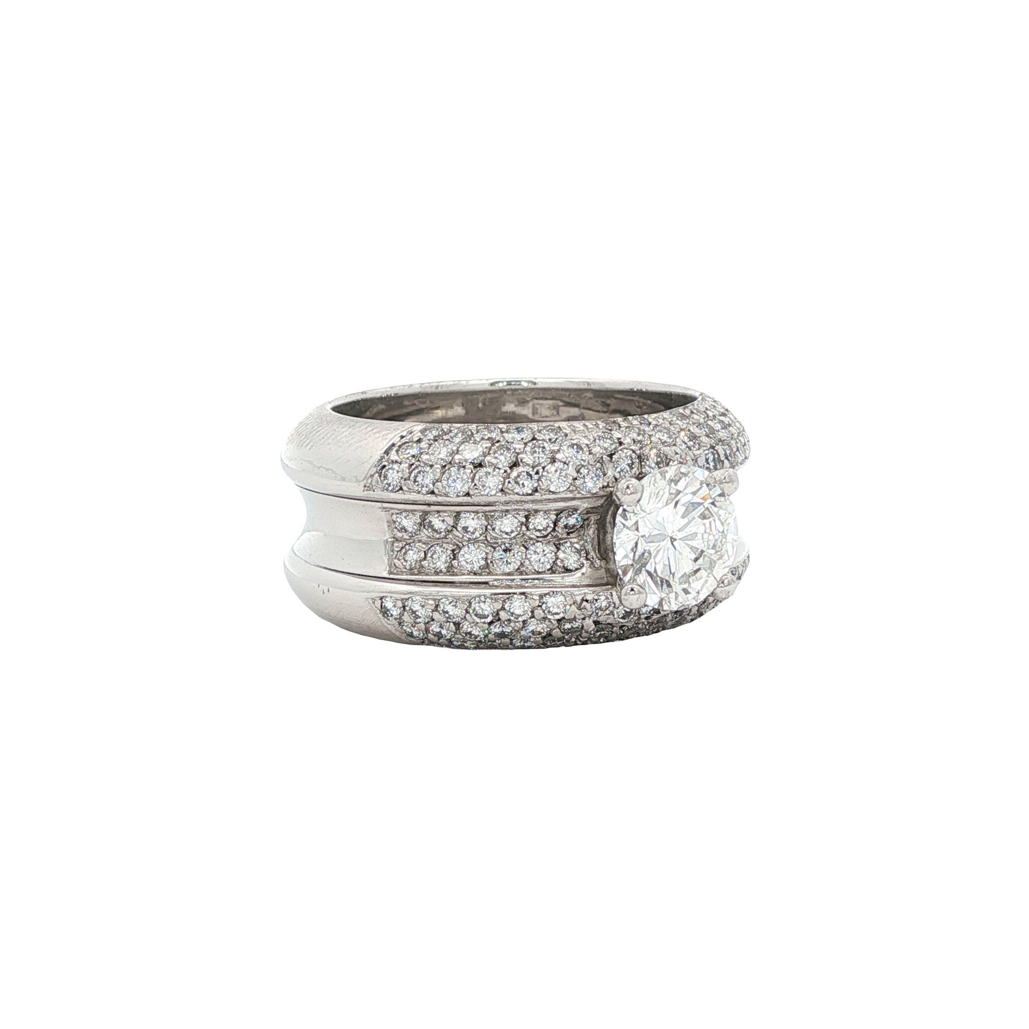 Witgouden ring met diamant 18 karaat