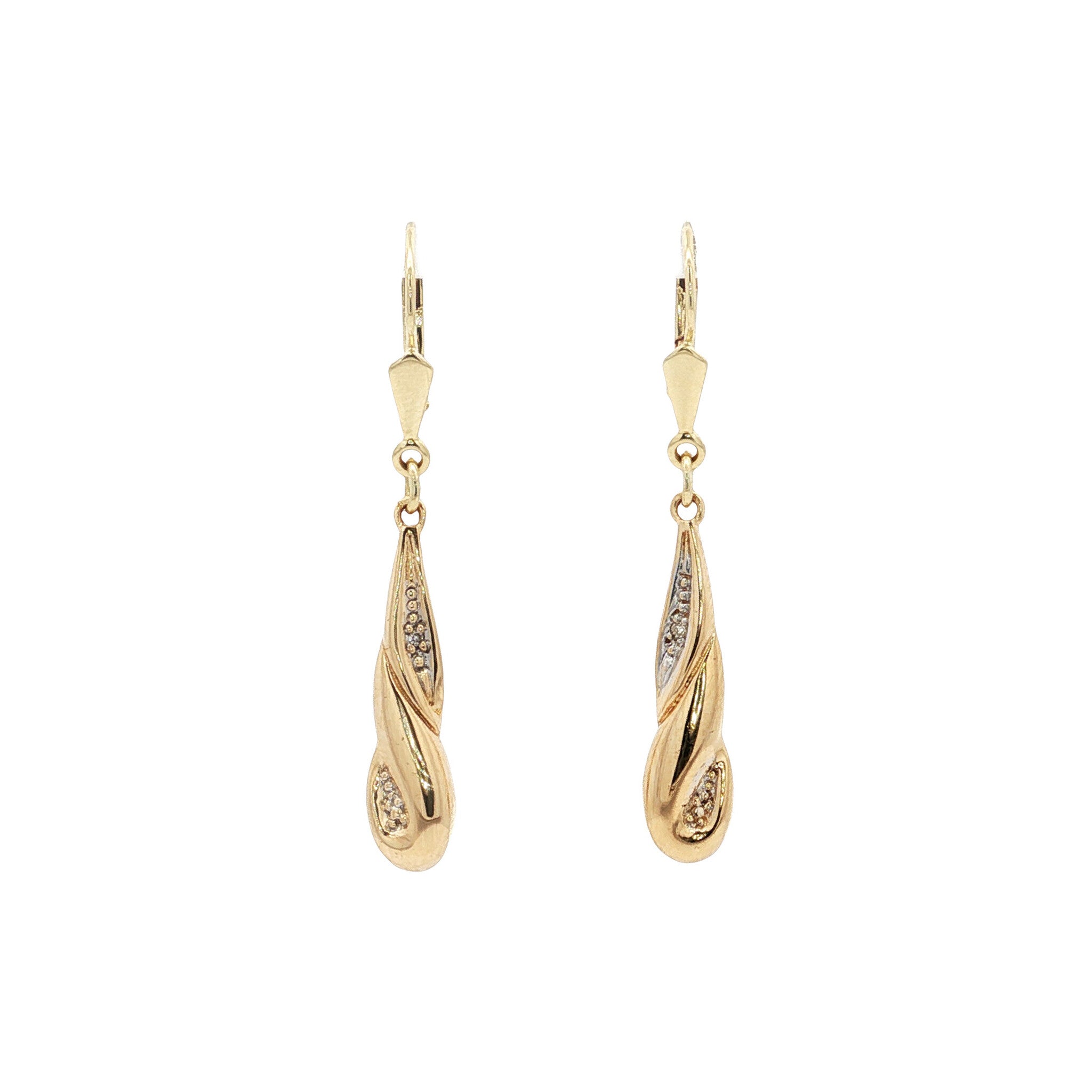 Gold diamond drop earrings