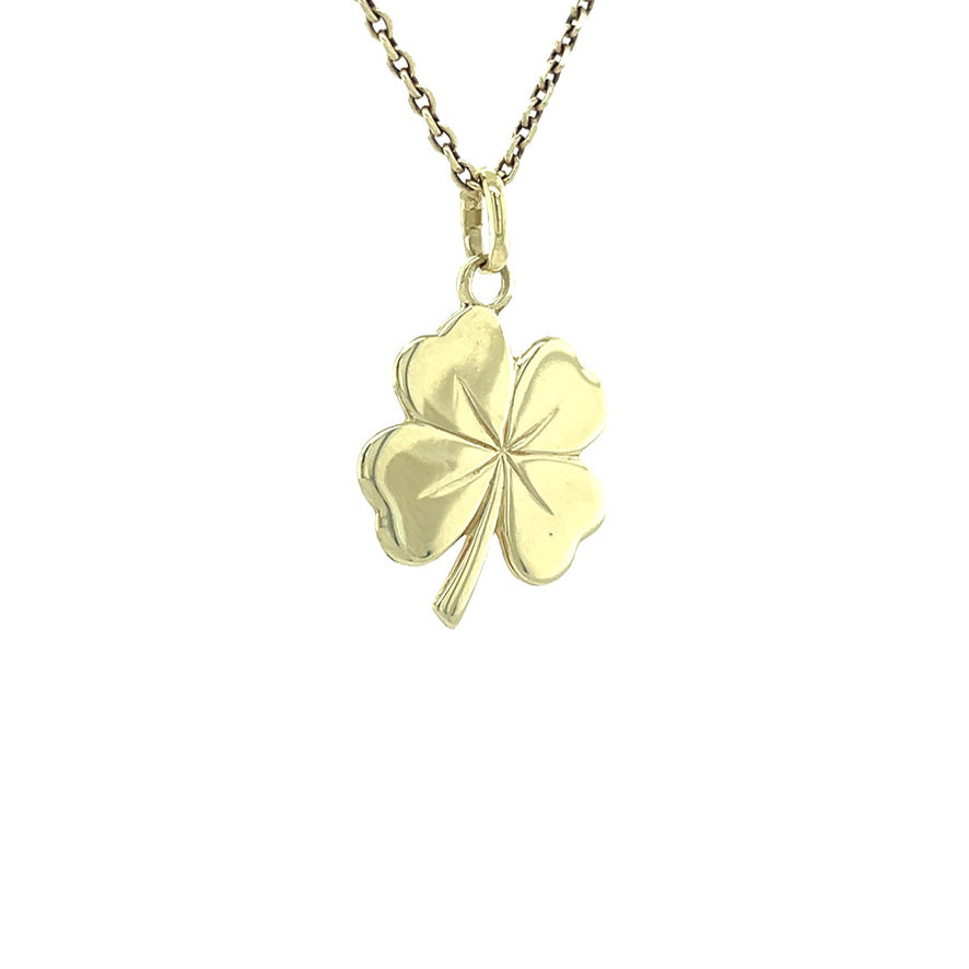 Gold pendant four-leaf clover 14 karat