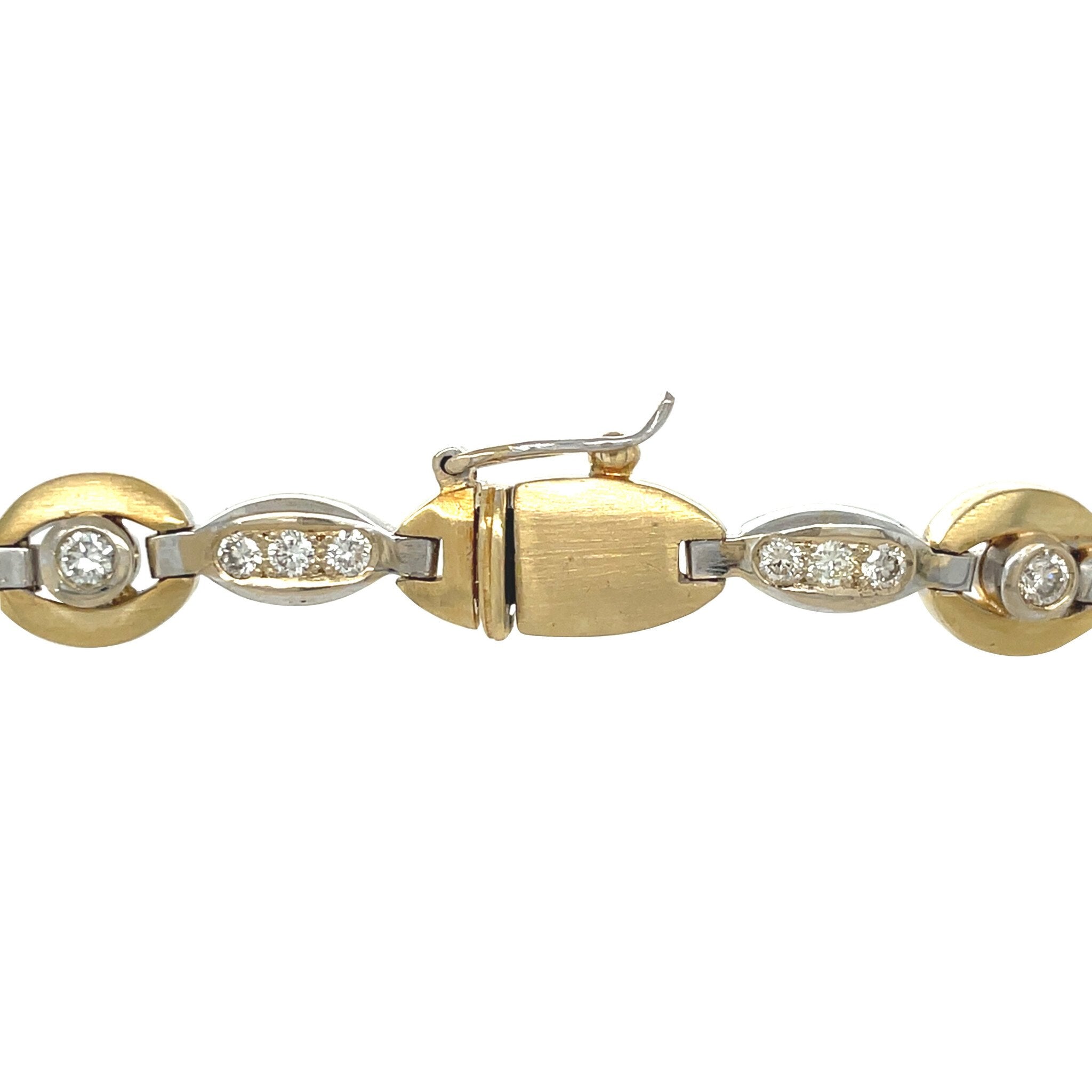 Bicolour gold choker with diamond 44 cm 18 kt