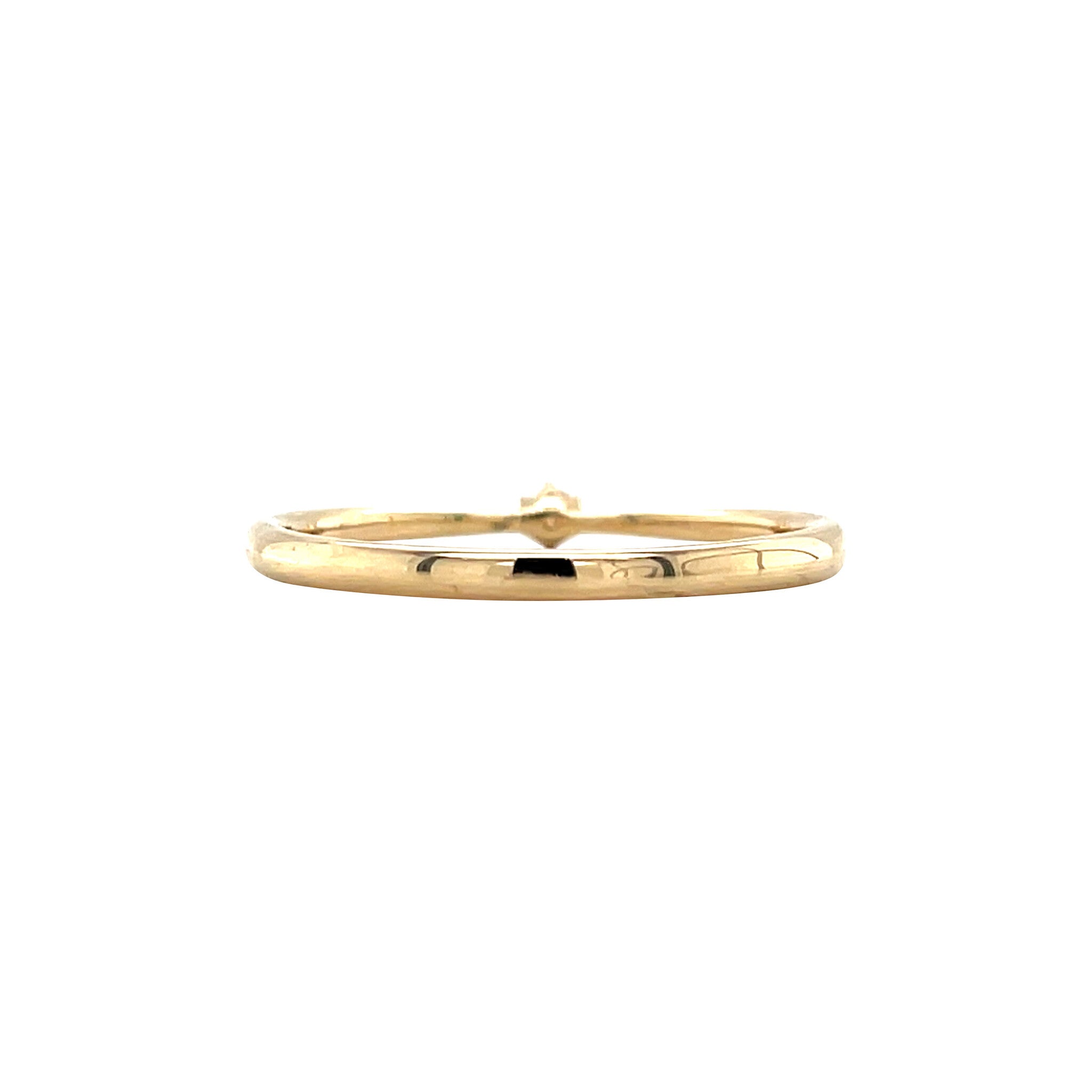 Gold solitaire ring with diamond 14 kt