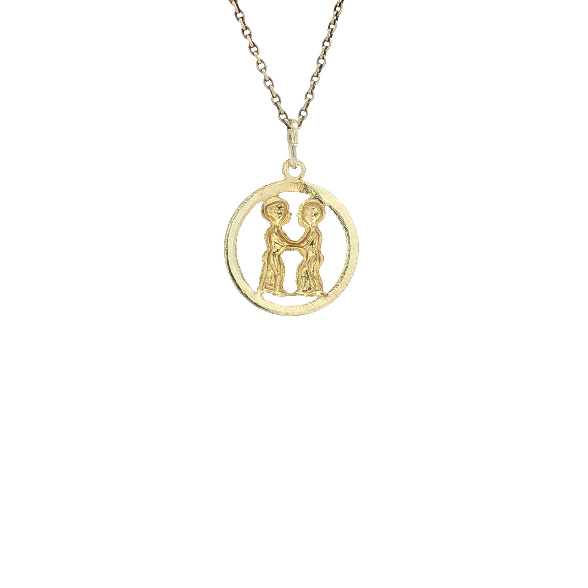 14 karat gold Gemini zodiac pendant