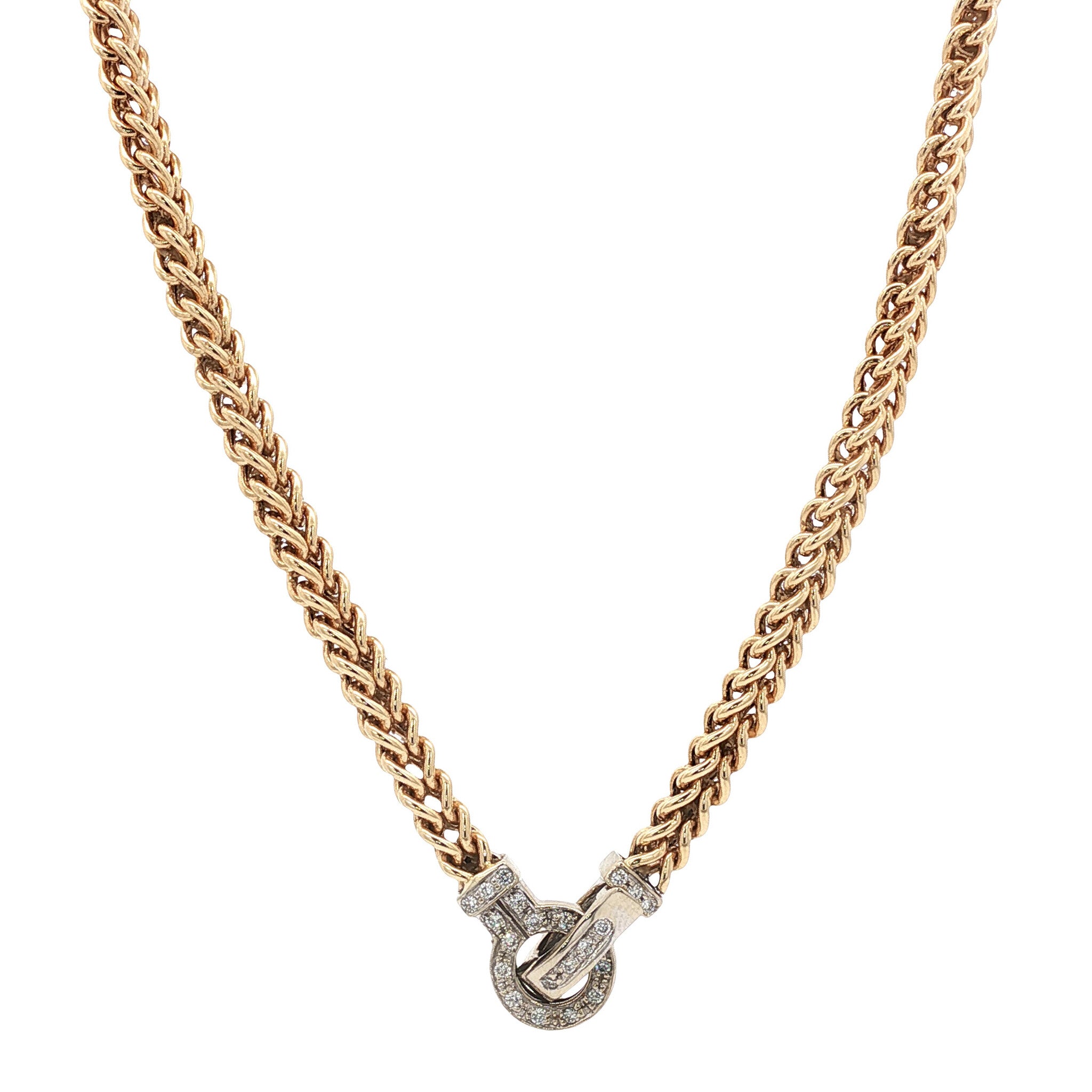 Gold choker with diamond 44.5 cm 14 karat