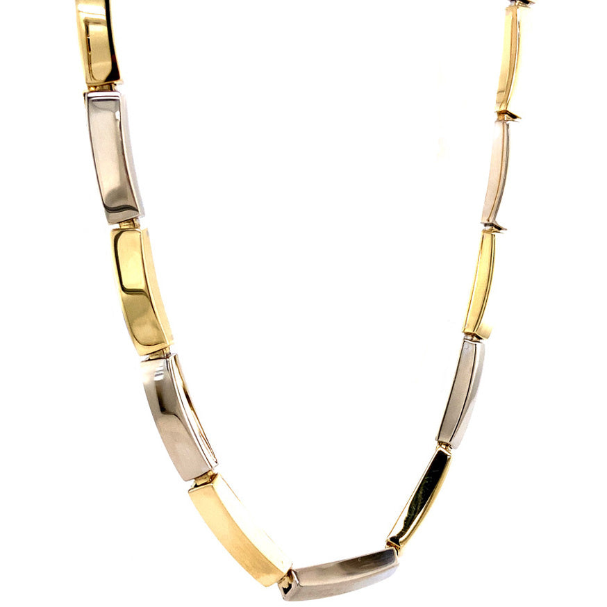 Gold choker bicolour 45 cm 14 karat