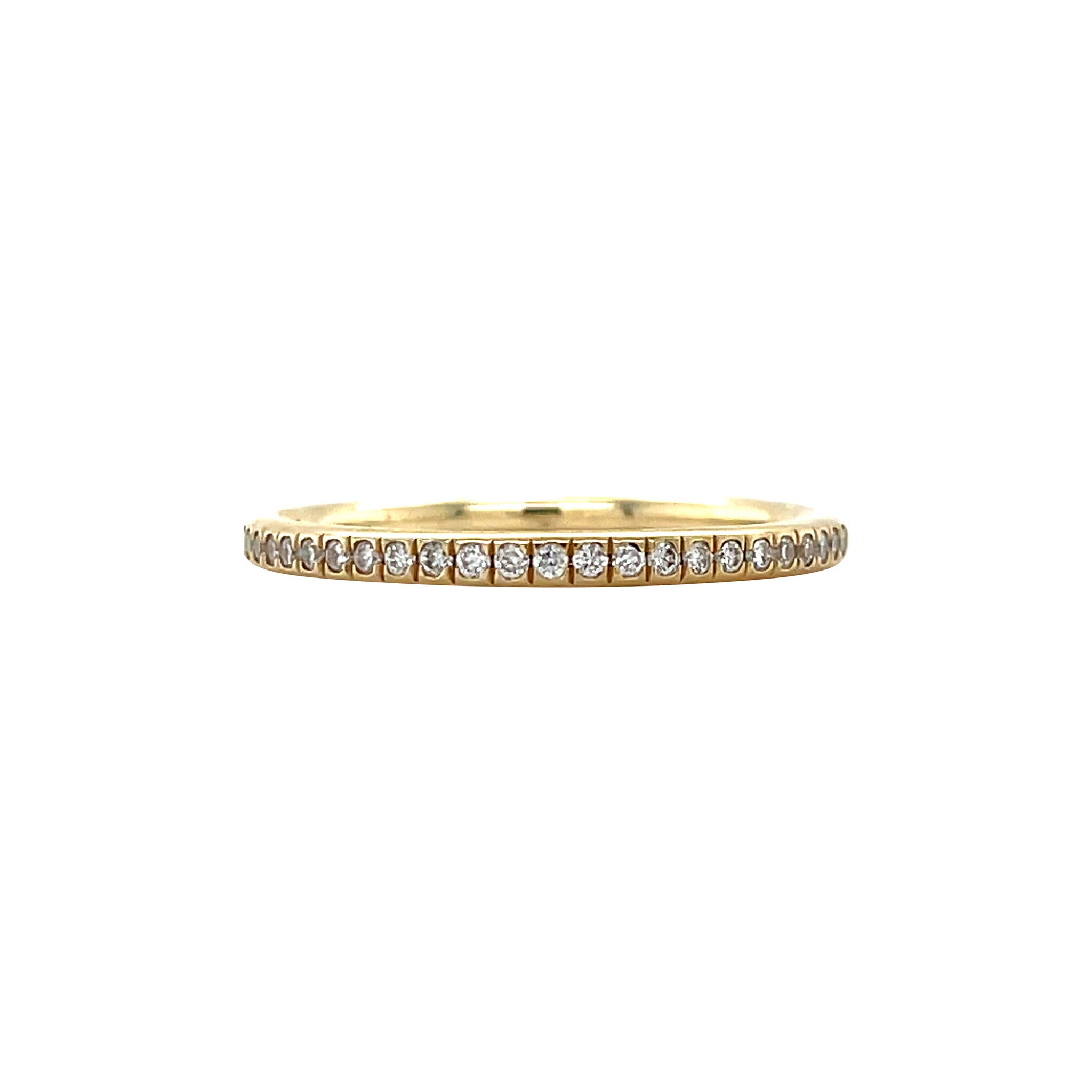 Gold row ring with diamond 14 kt