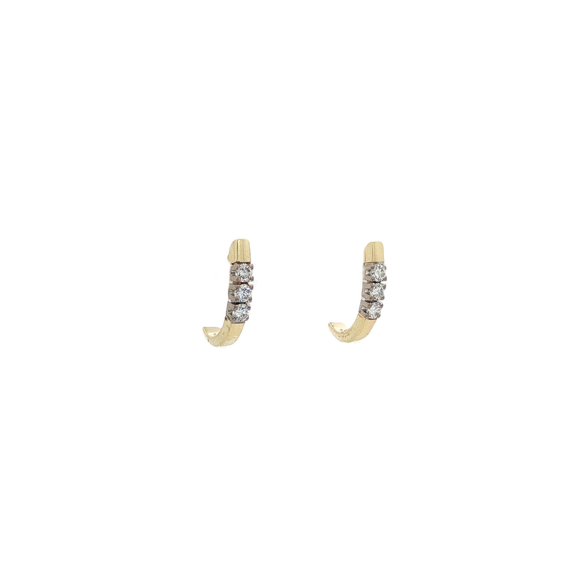 Gold stud earrings with diamond 14 karat
