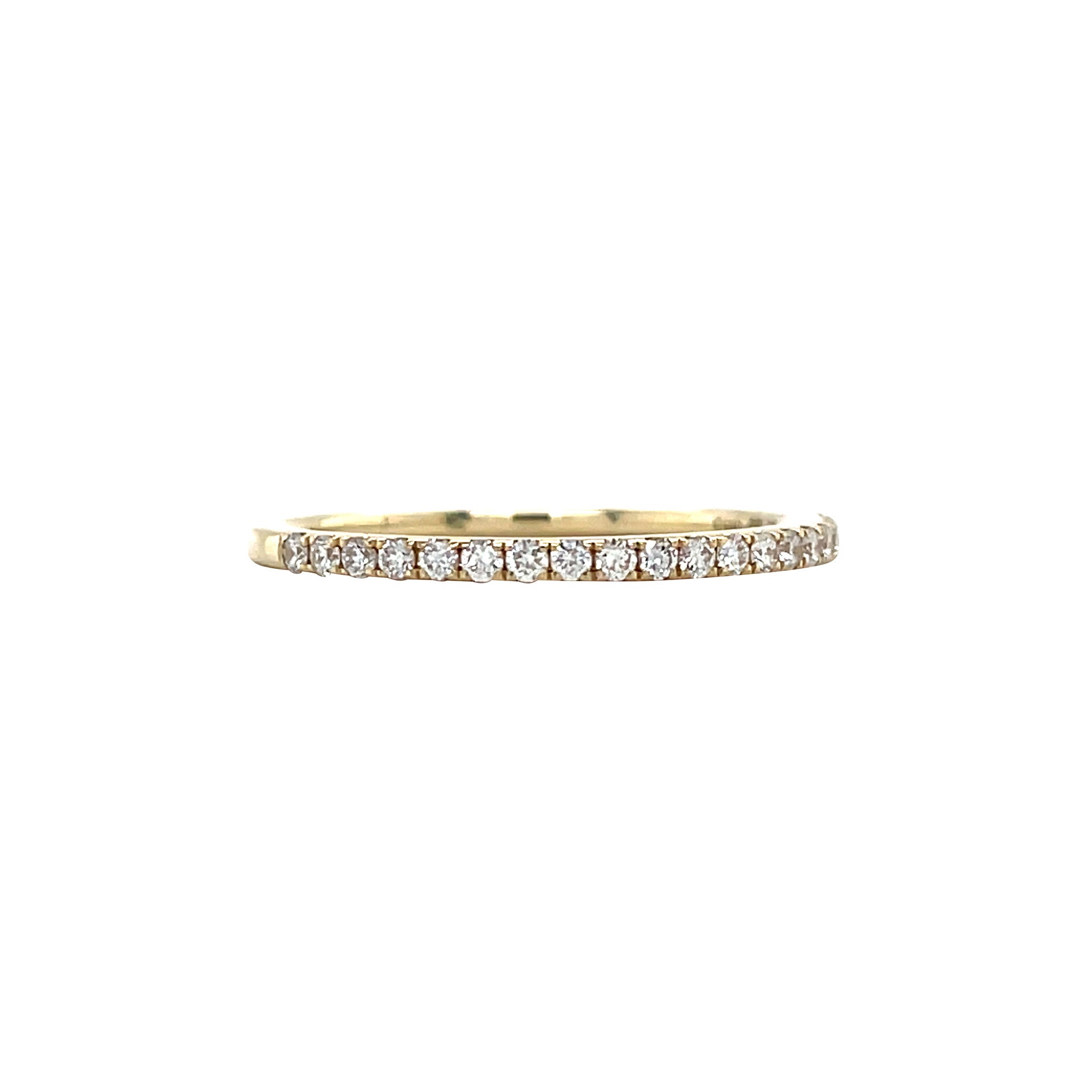 Gold row ring with diamond 14 kt