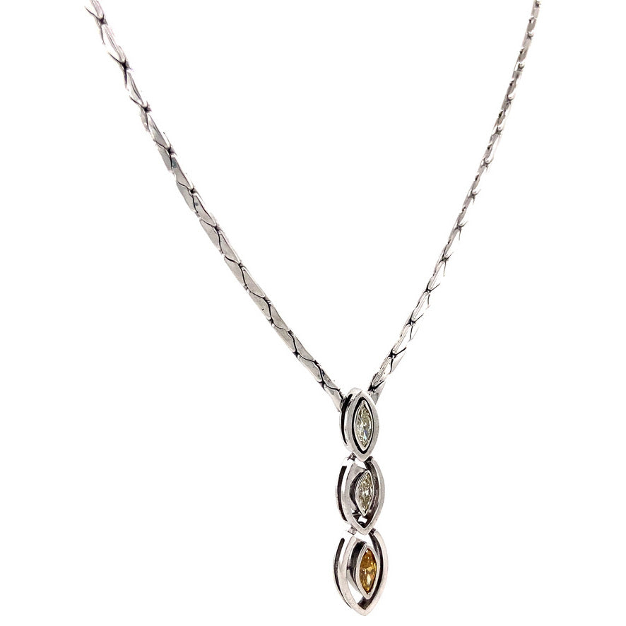 White gold choker with diamond 46 cm 14 kt