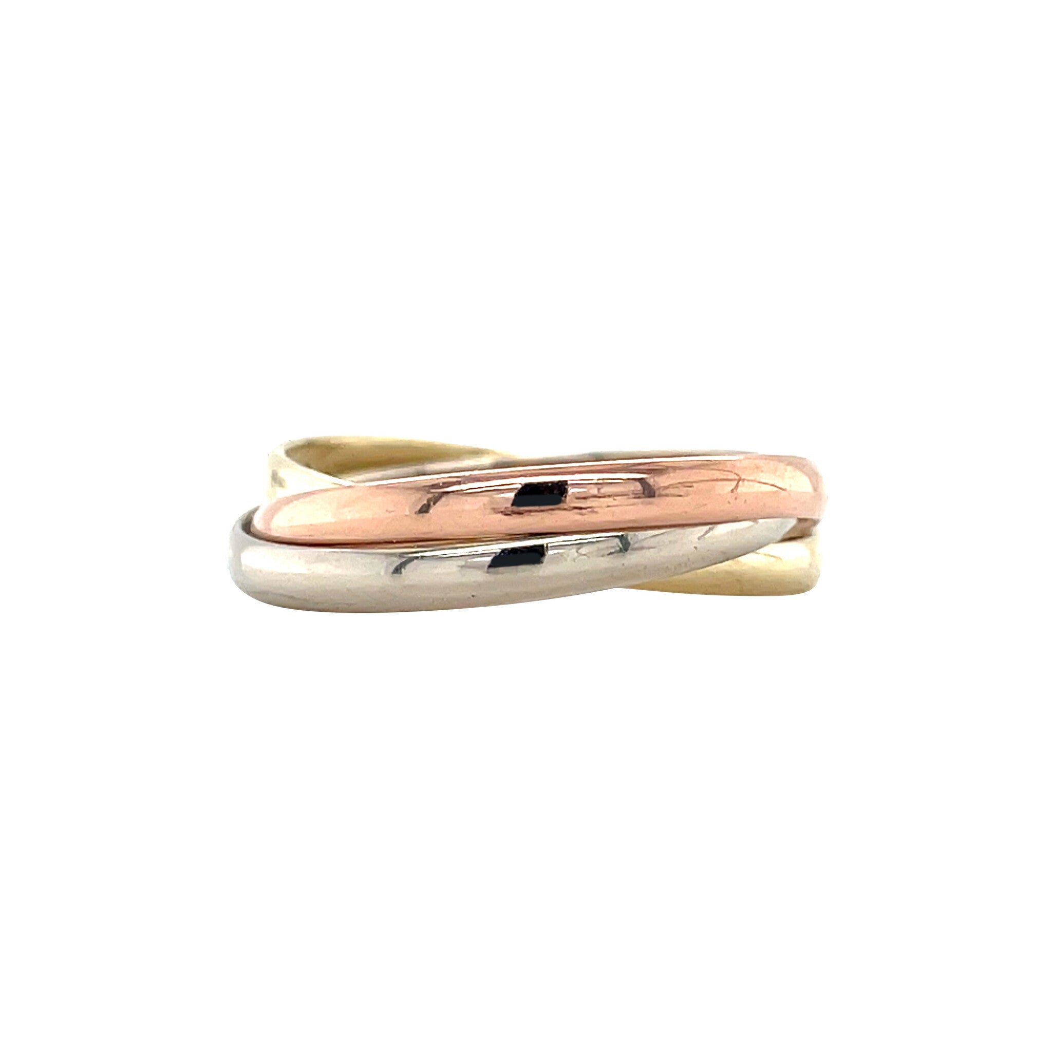 Tricolour gouden trinity ring 14 karaat