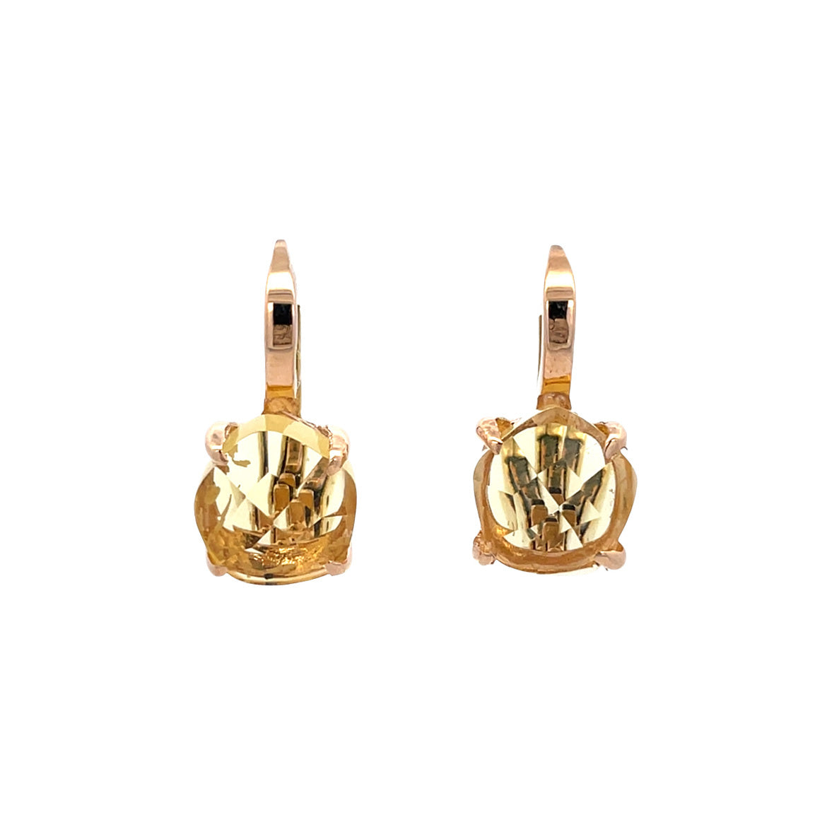 Gold ear jewelry with colored gemstone 18 karat