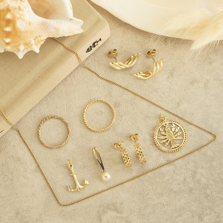 Gold pendant with pearl 14 karat