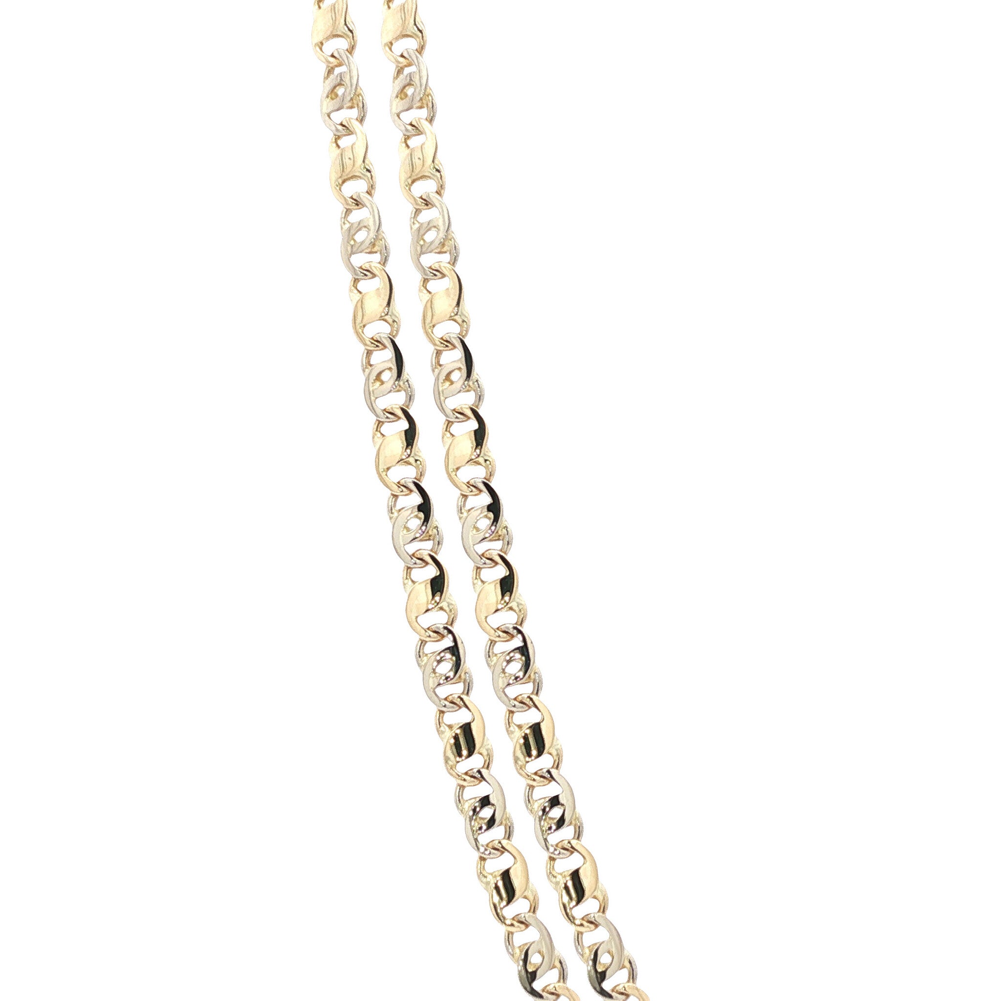 Gouden collier bicolour 51 cm 14 karaat