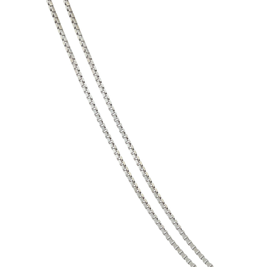 White gold necklace with diamond pendant 40.5 cm 14 karat