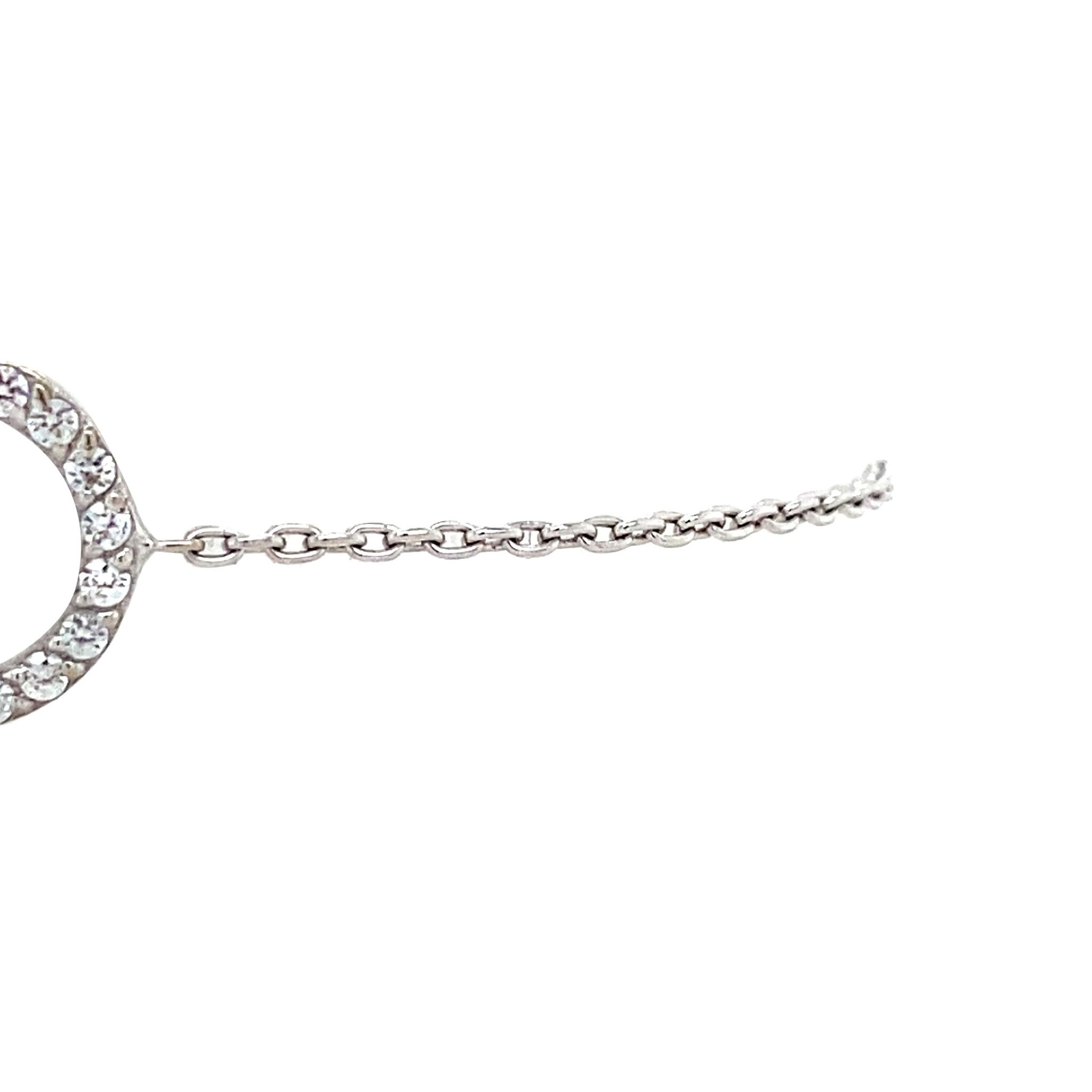 White gold bracelet with zirconia 17-18.5 cm 18 karat