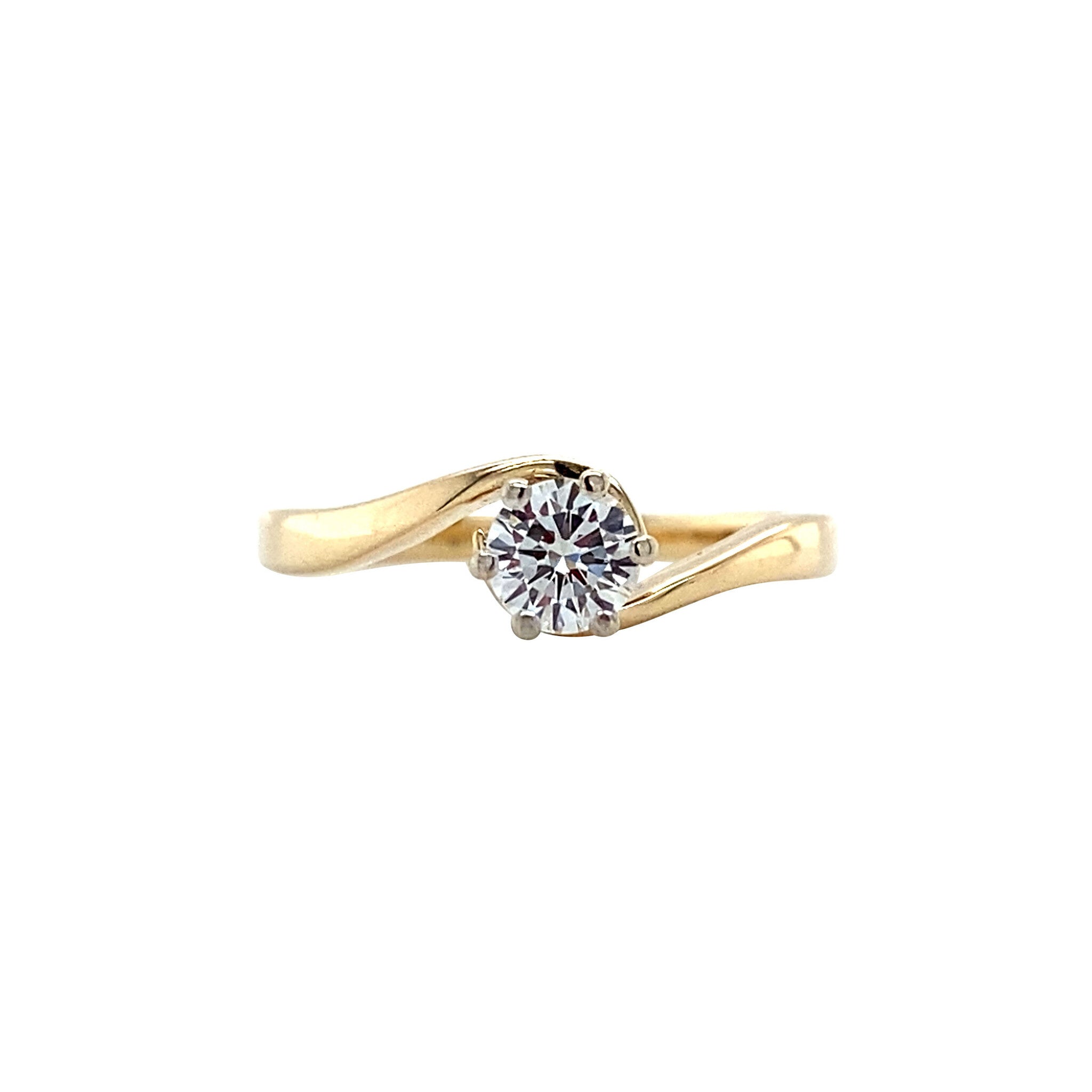 Gold signet ring with diamond 14 karat