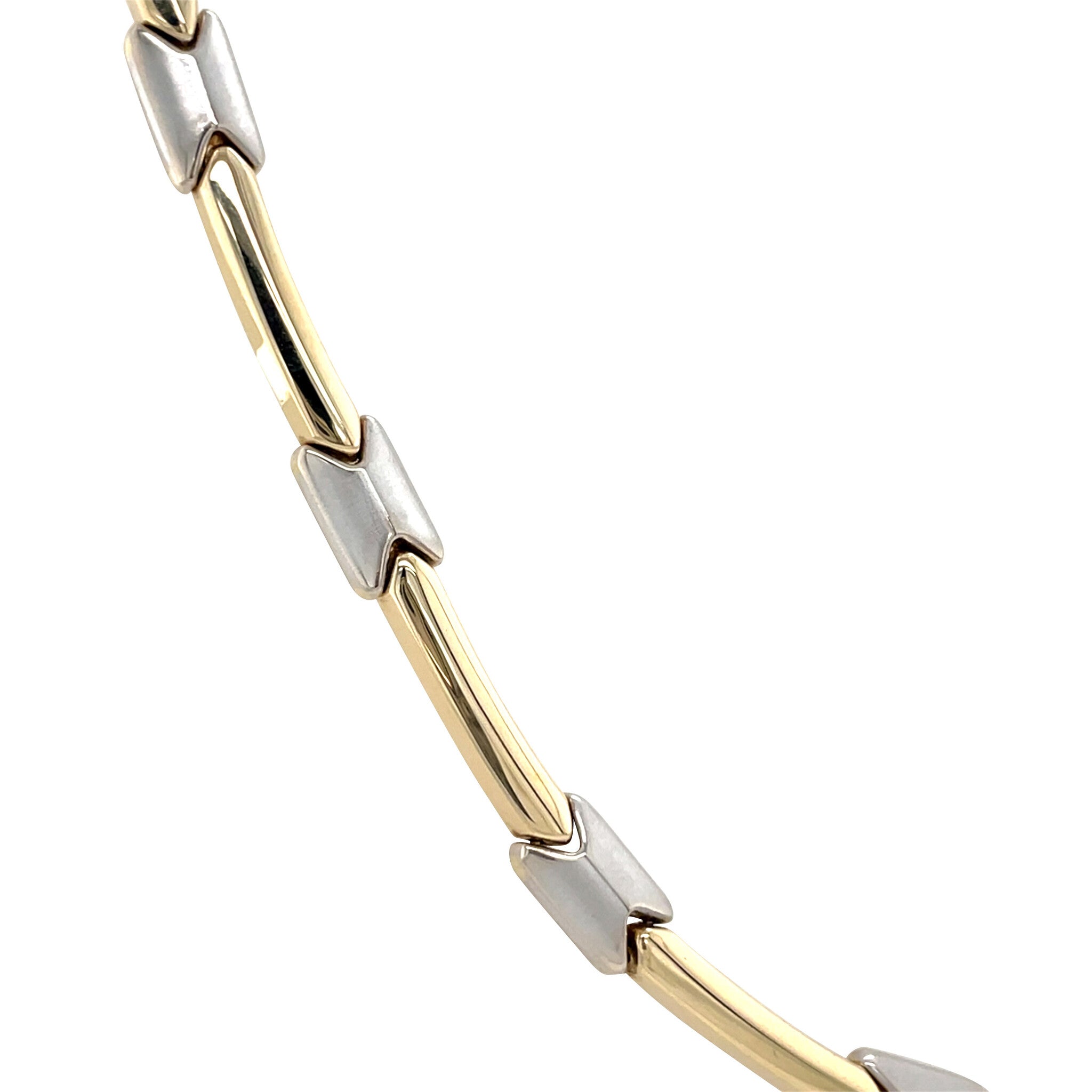 Gold choker bicolour 45 cm 14 karat