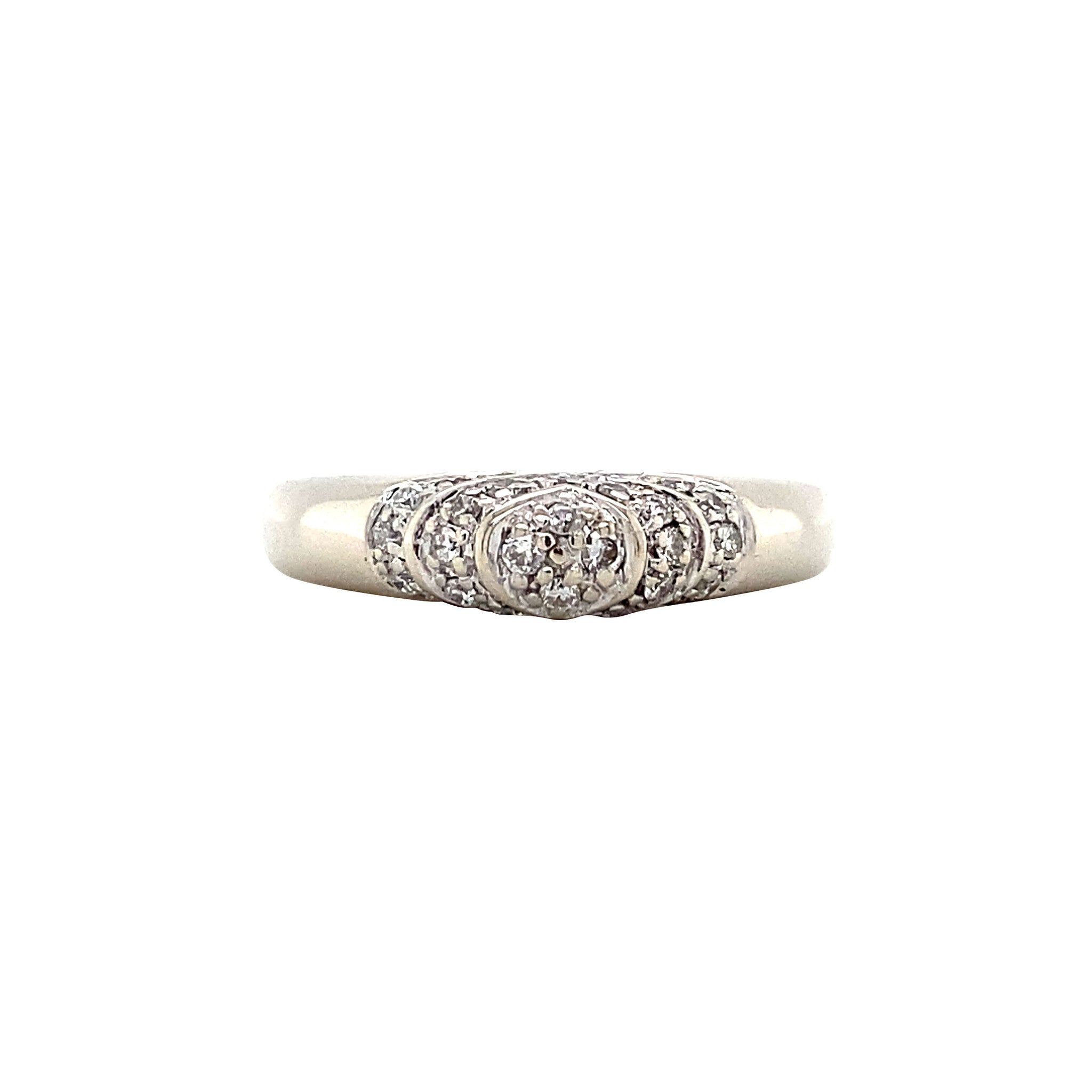 White gold ring with diamond 14 kt
