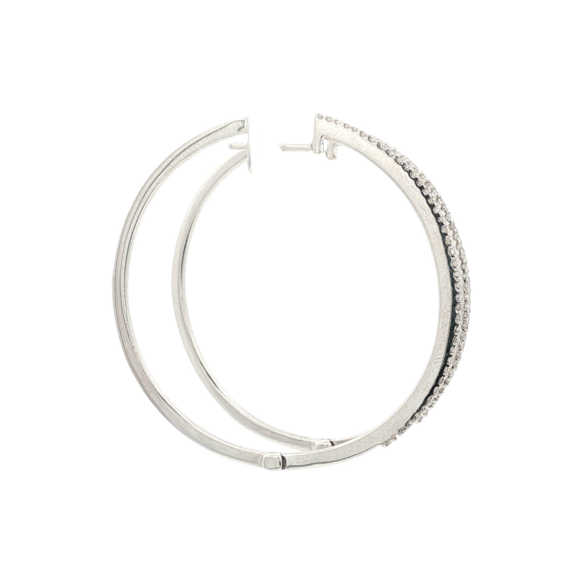 White gold earrings with diamond 18 karat