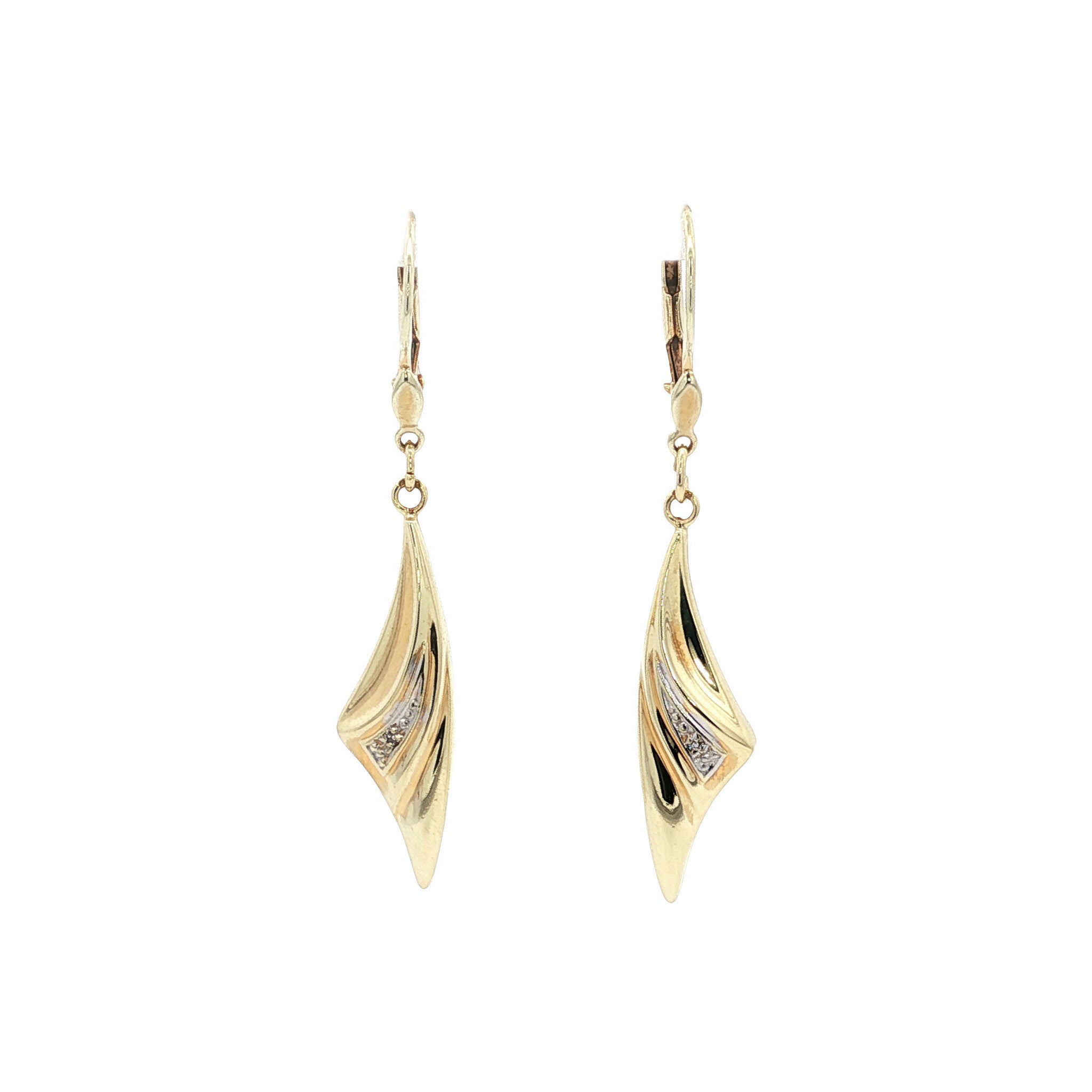 Gold earrings with diamond 14 karat