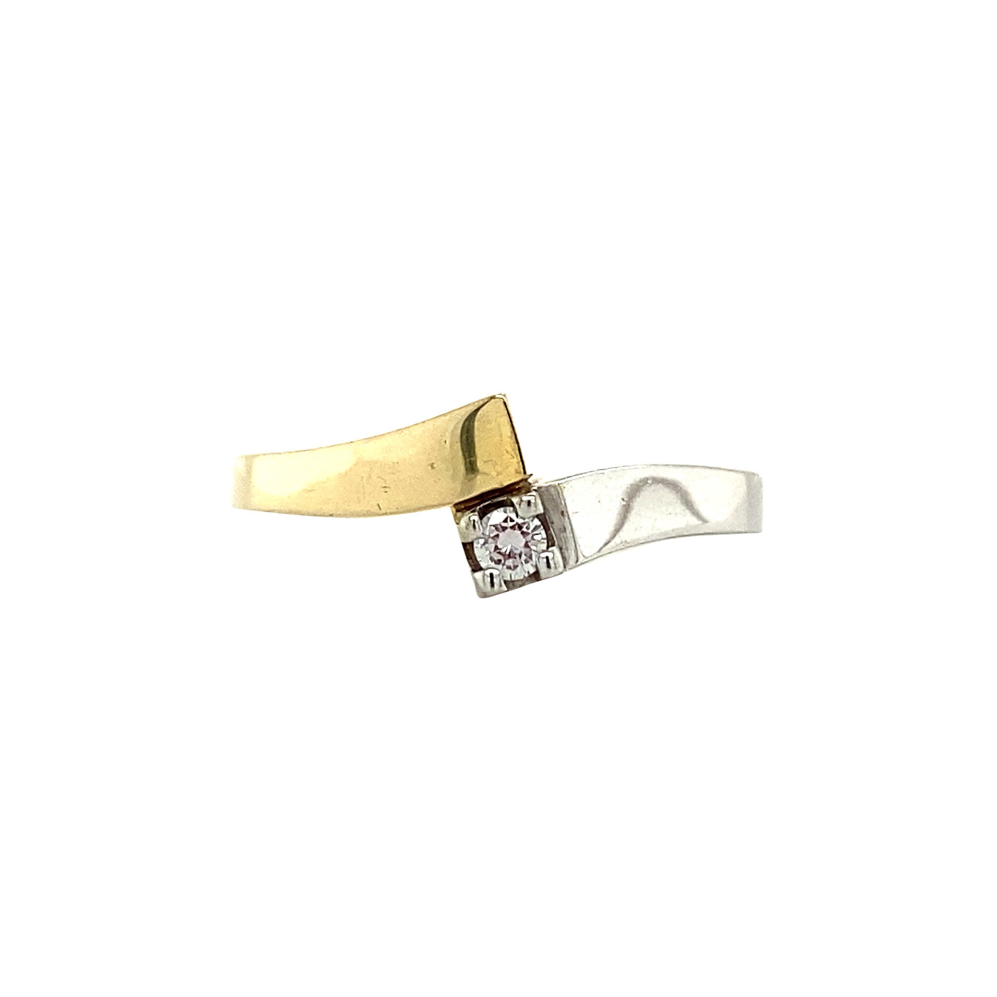Gold ring with diamond 14 kt
