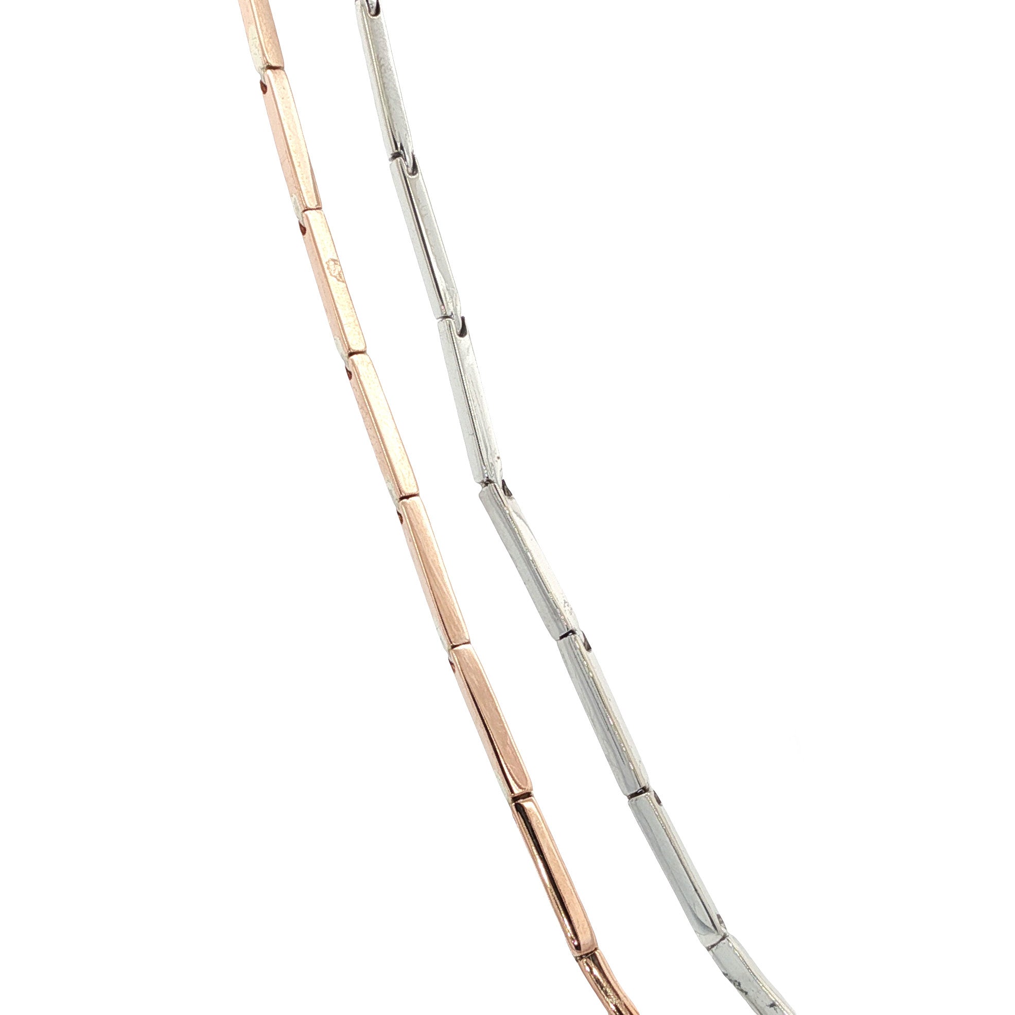 Bicolour choker with diamond 48 cm 14 karat