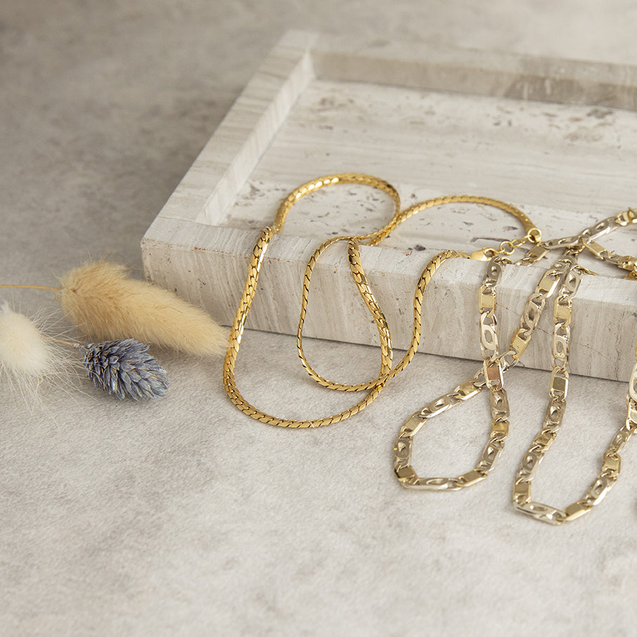 Gold gourmet choker 46 cm 14 karat